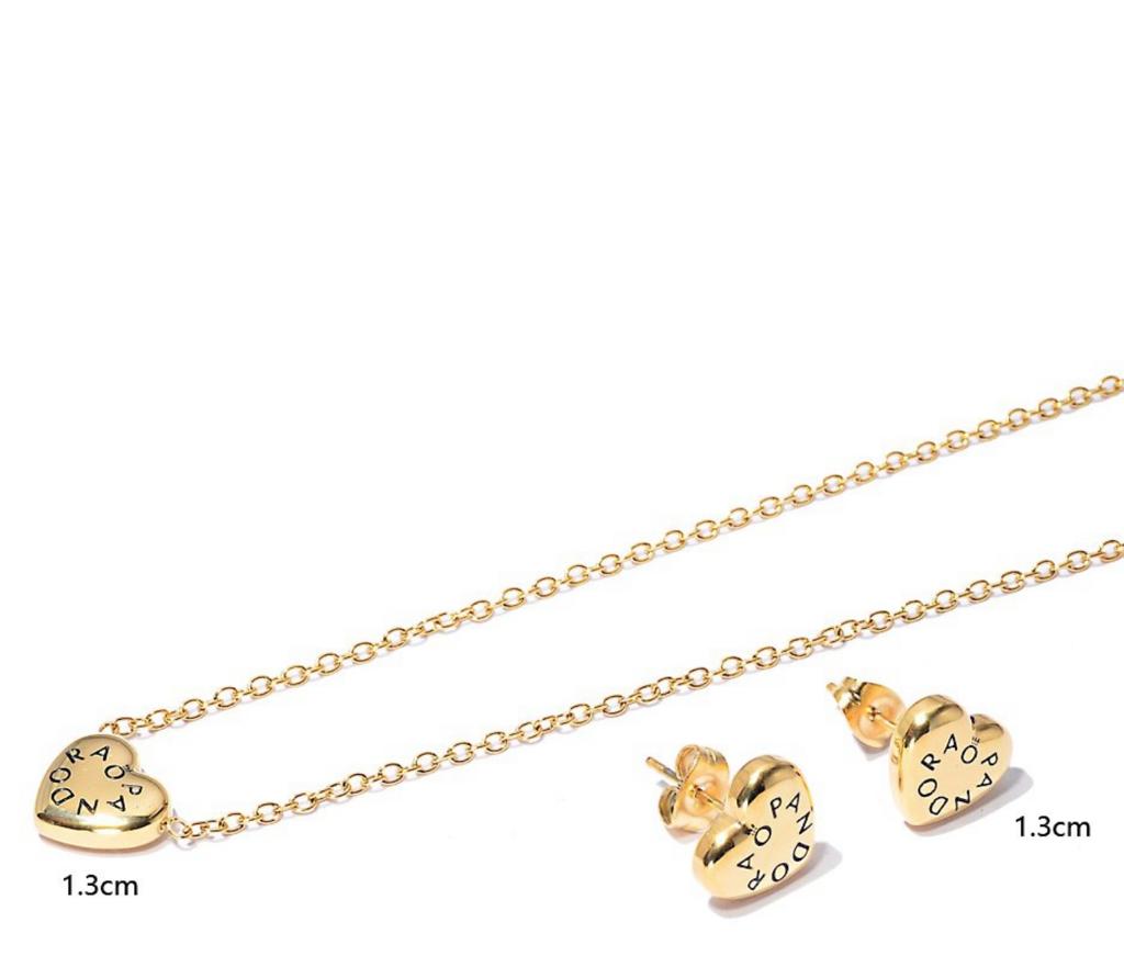 SET: Collar y Aretes Pan Dorado