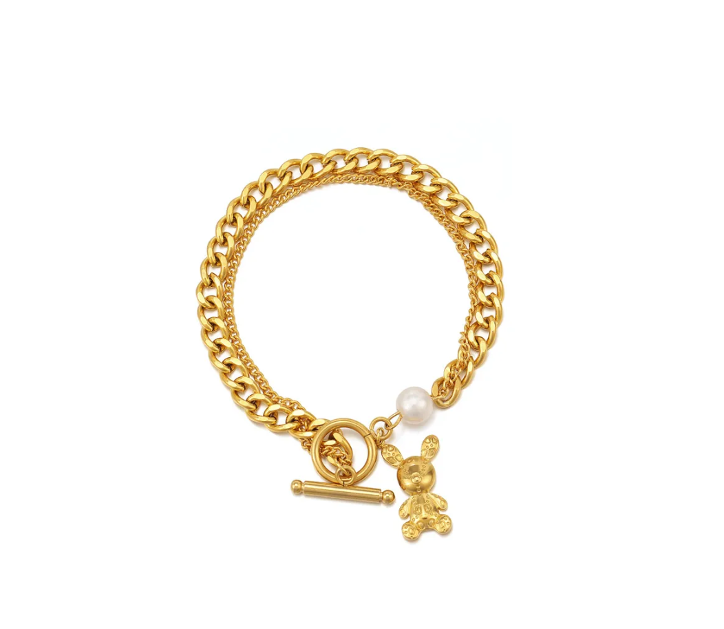 Pulsera Doble Cadena Bunny