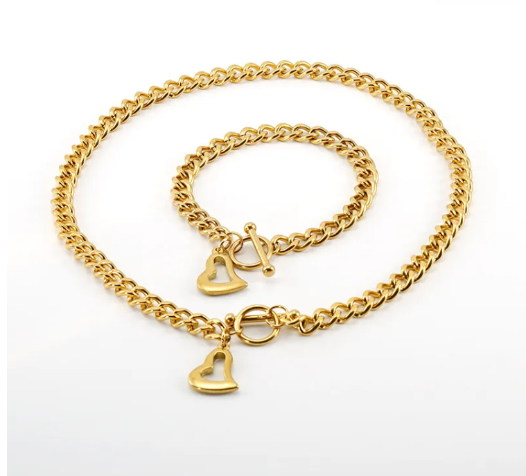 SET: Collar y Pulsera Gold Love