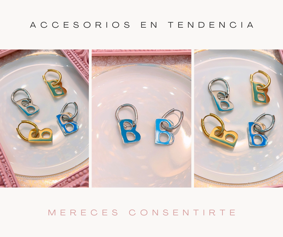 Aretes Trendy B Plateados