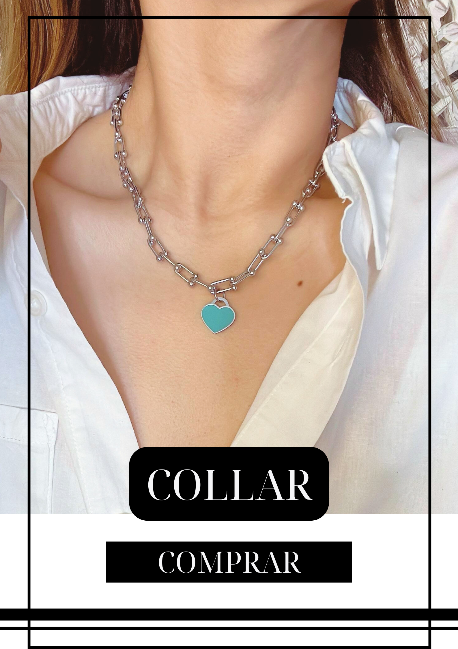 Collar Sugar Plateado Dije Verde