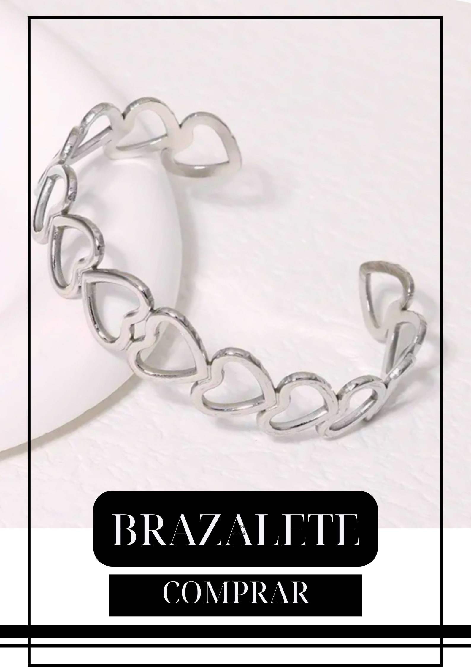 Brazalete Calado Love Plateado