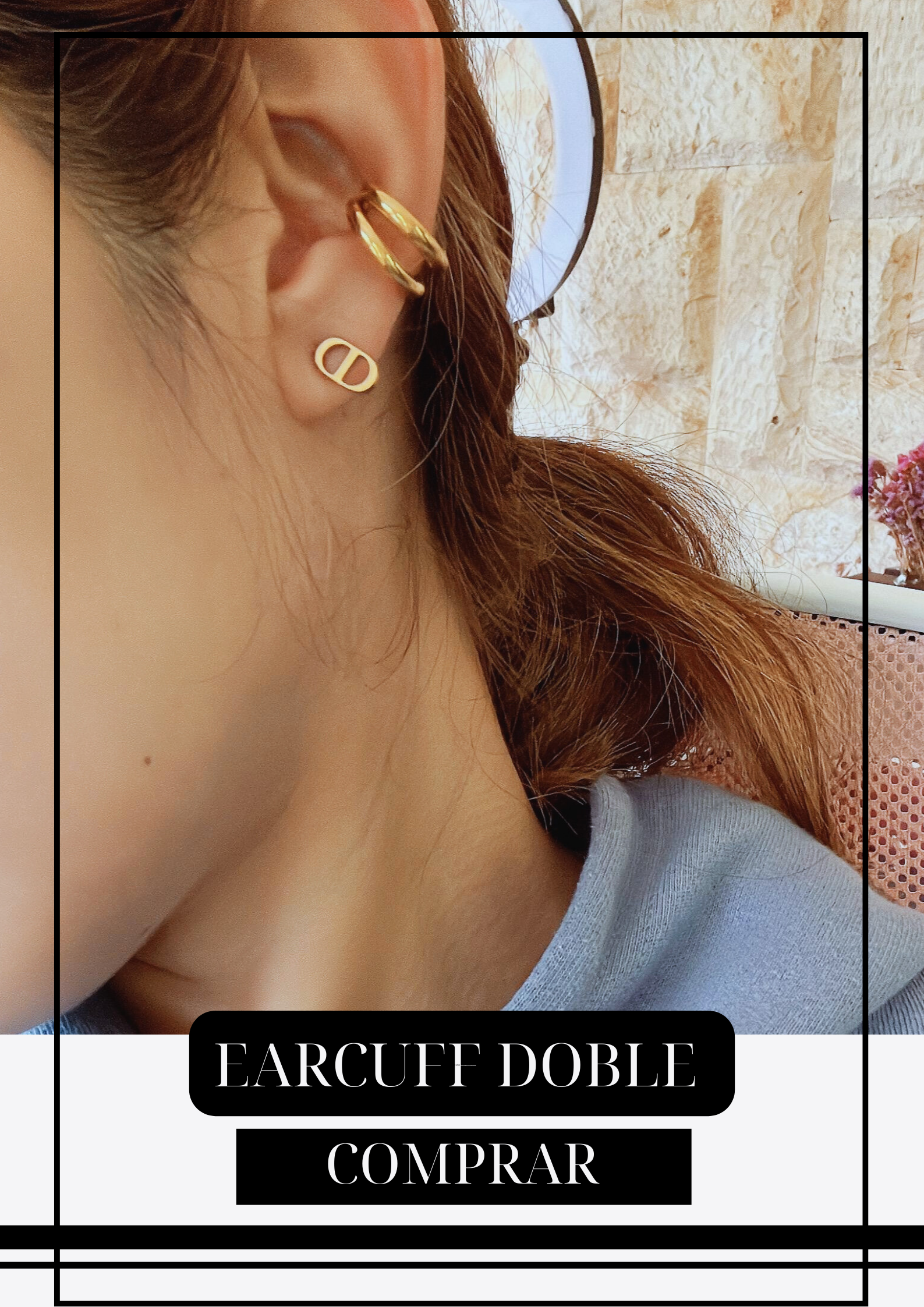Earcuff Doble Dorado