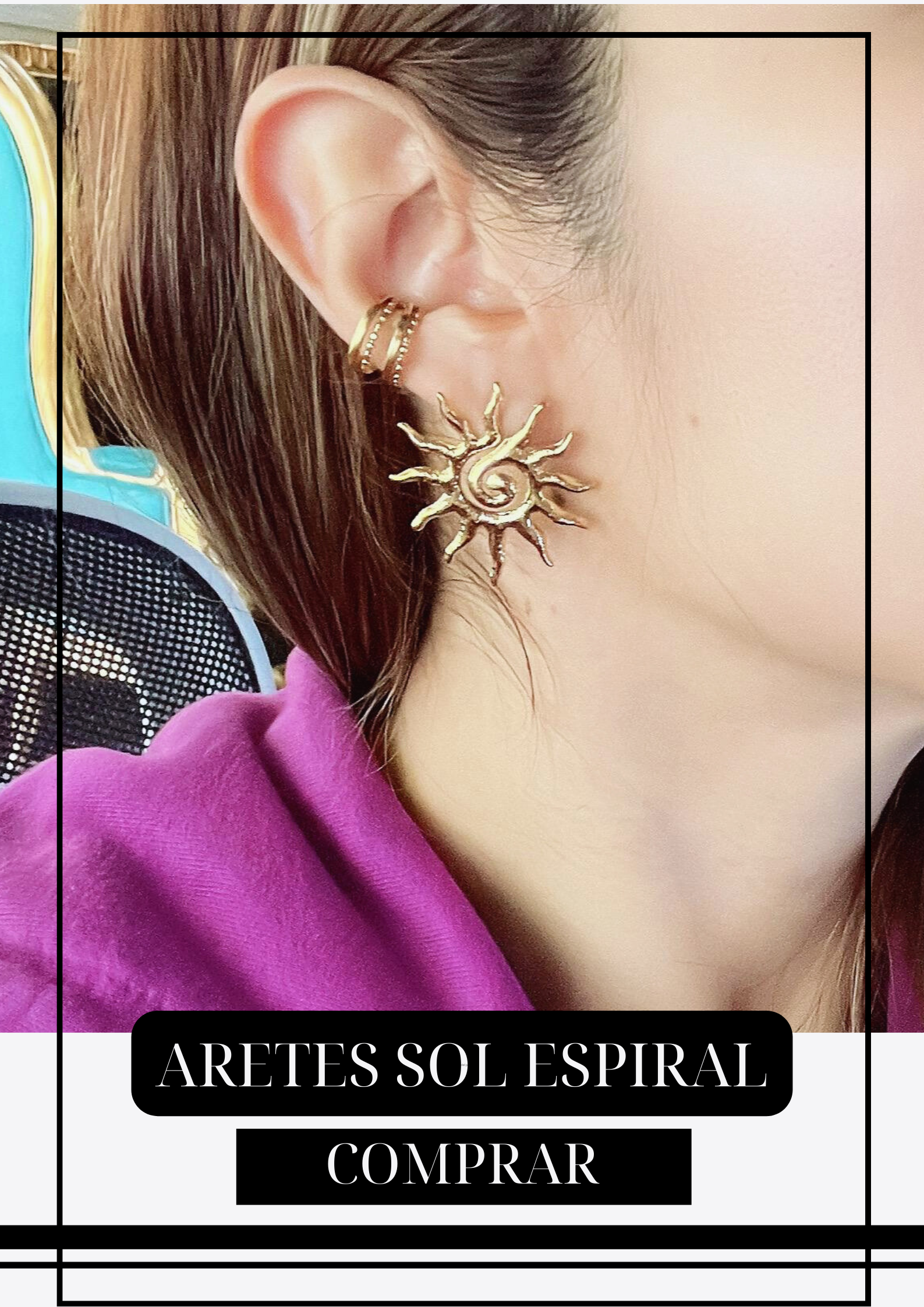 Aretes Sol Espiral