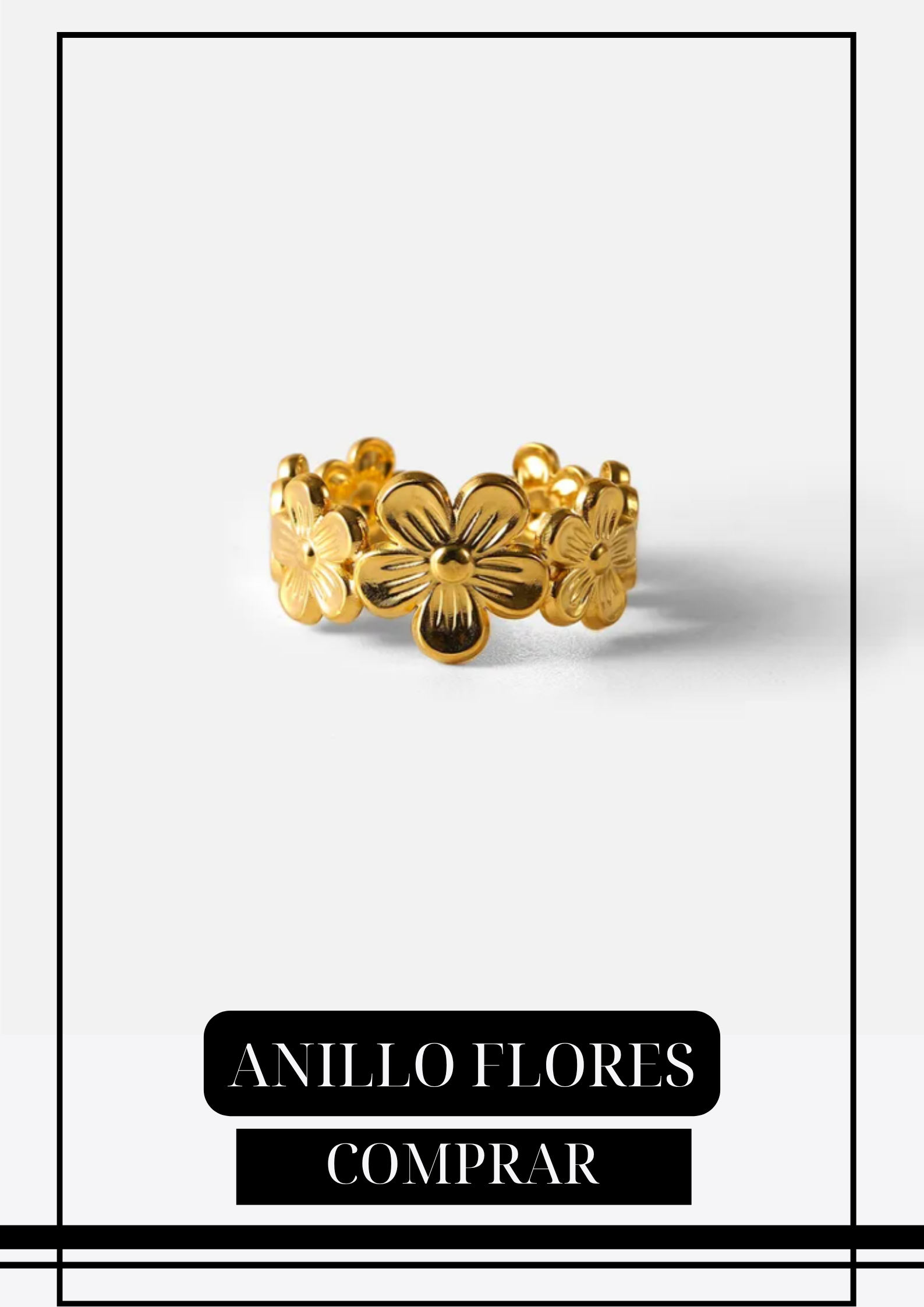 Anillo Flores Doradas