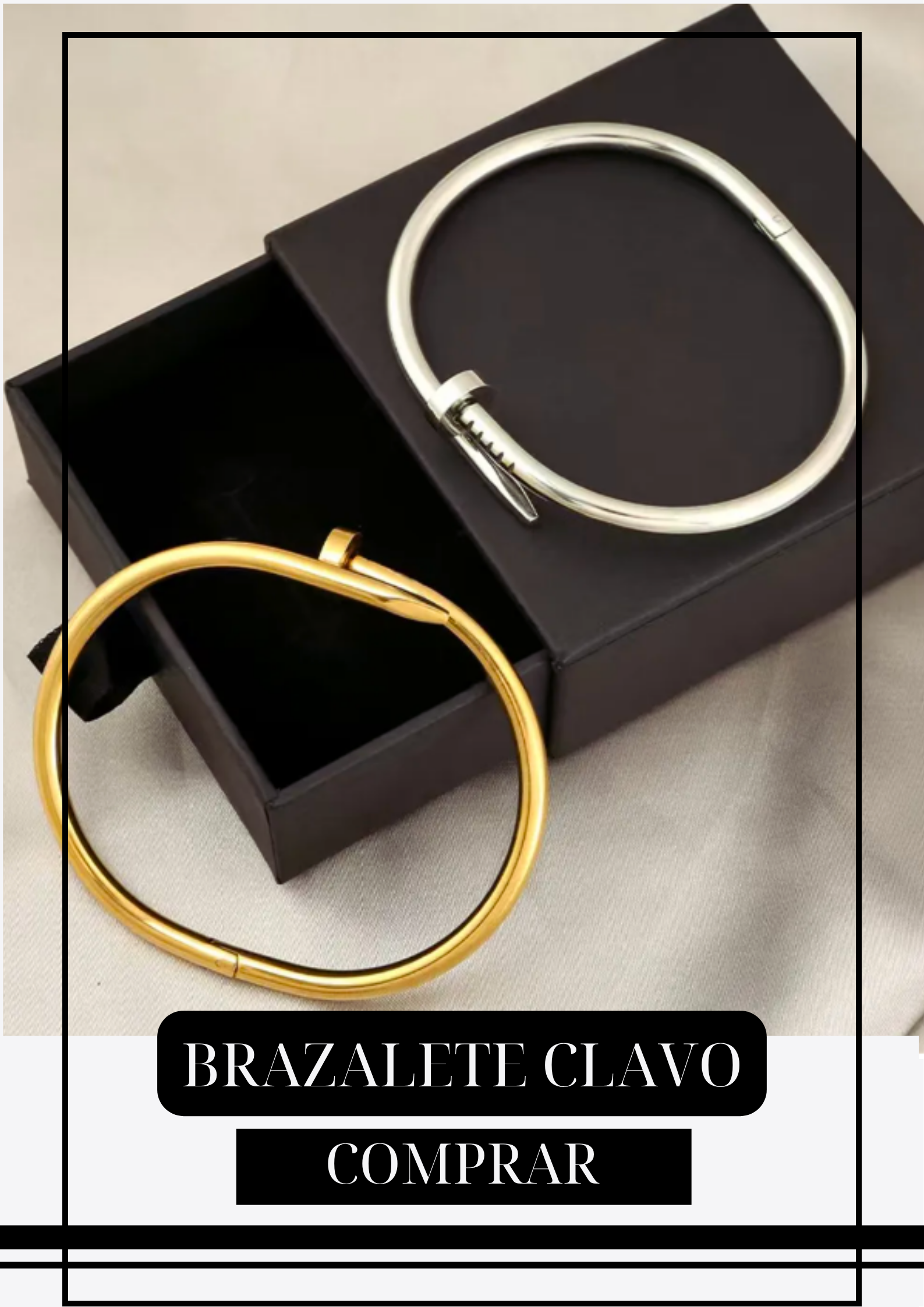 Brazalete clavo Plateado