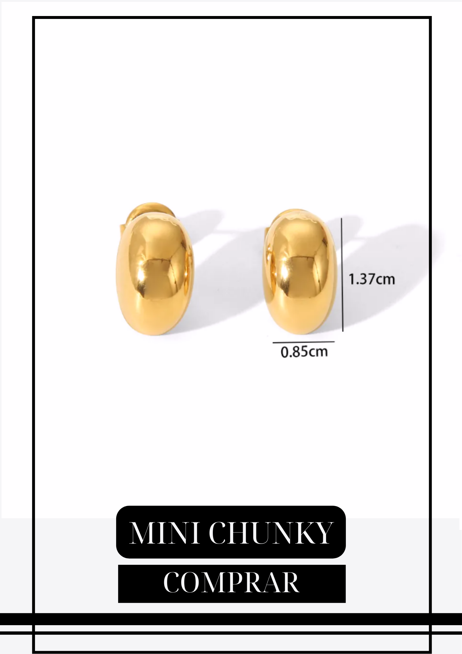 Aretes Mini Chunky Dorados