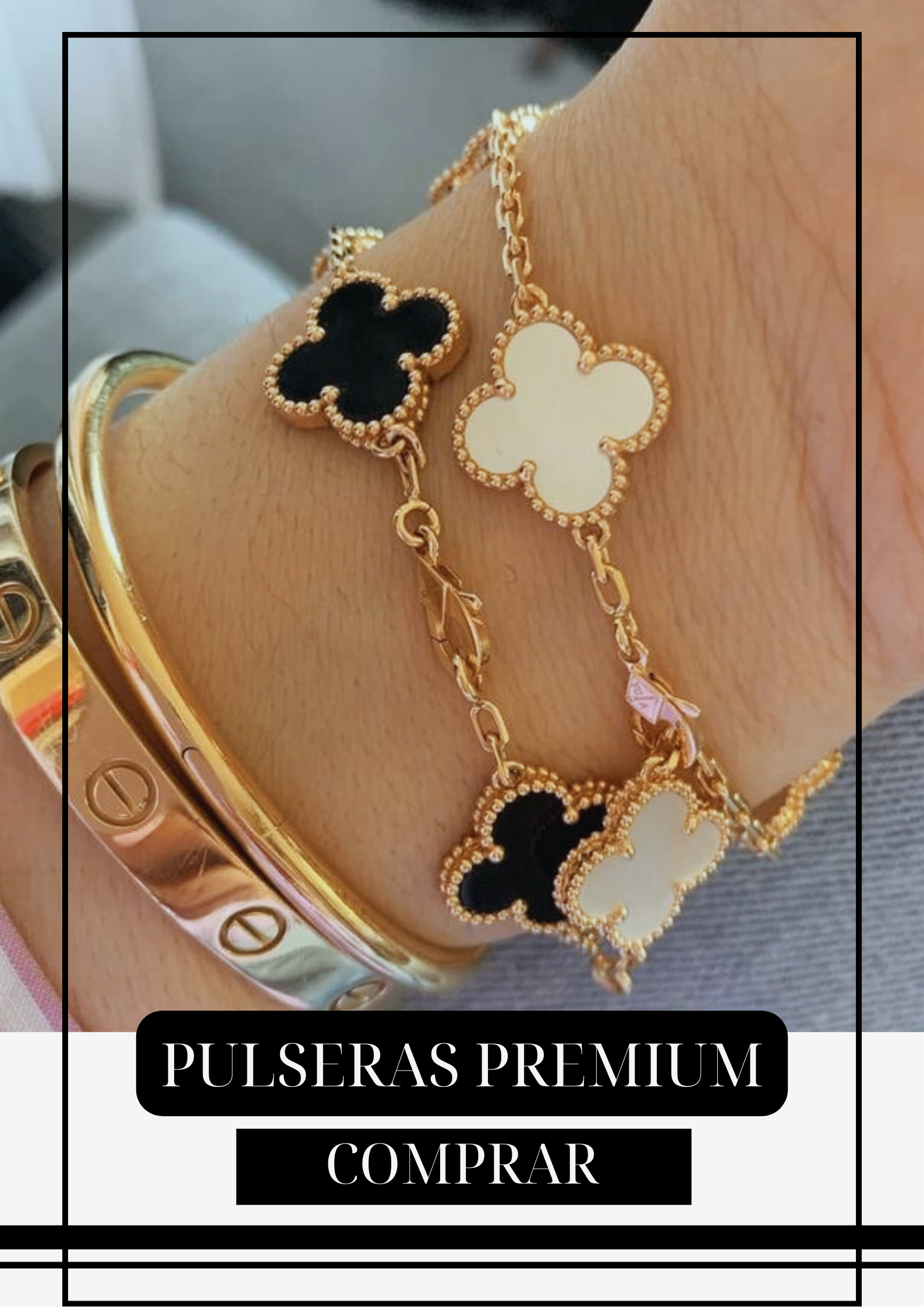 Pulsera Tréboles blancos