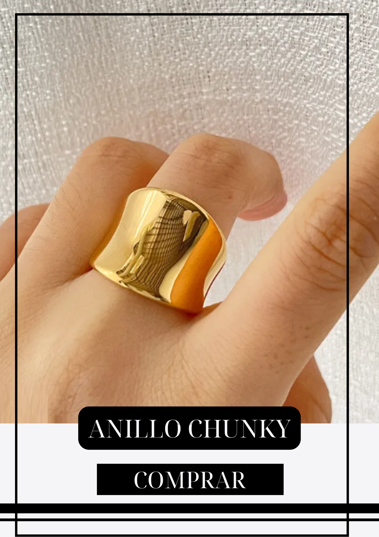 Anillo Chunky Gold Talla 8