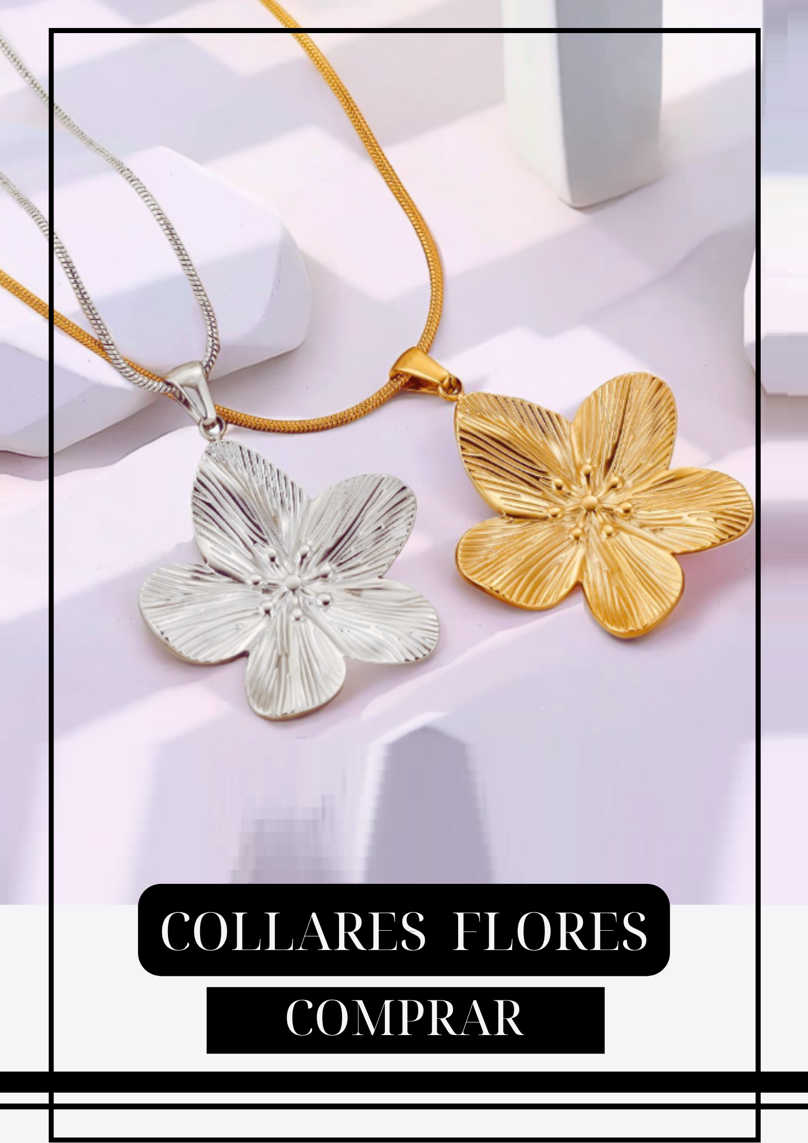 Collar Flor Plateada