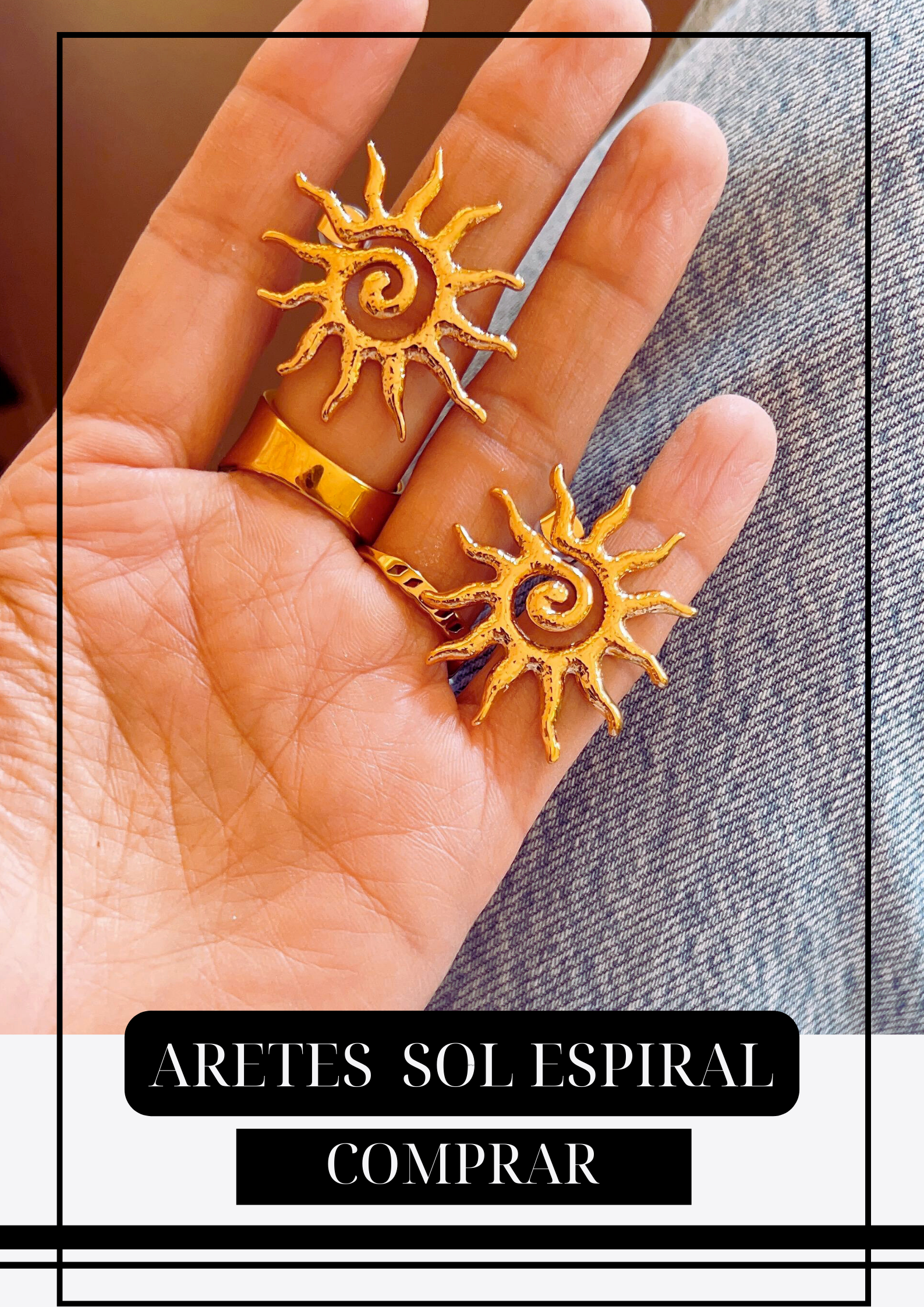 Aretes Sol Espiral