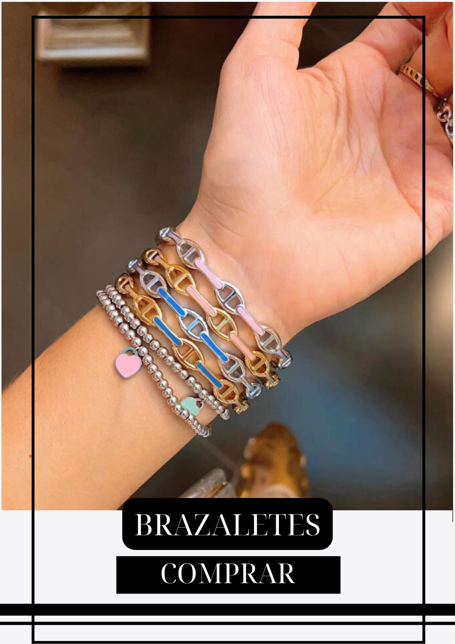 Brazalete H Clic Dorado Pink