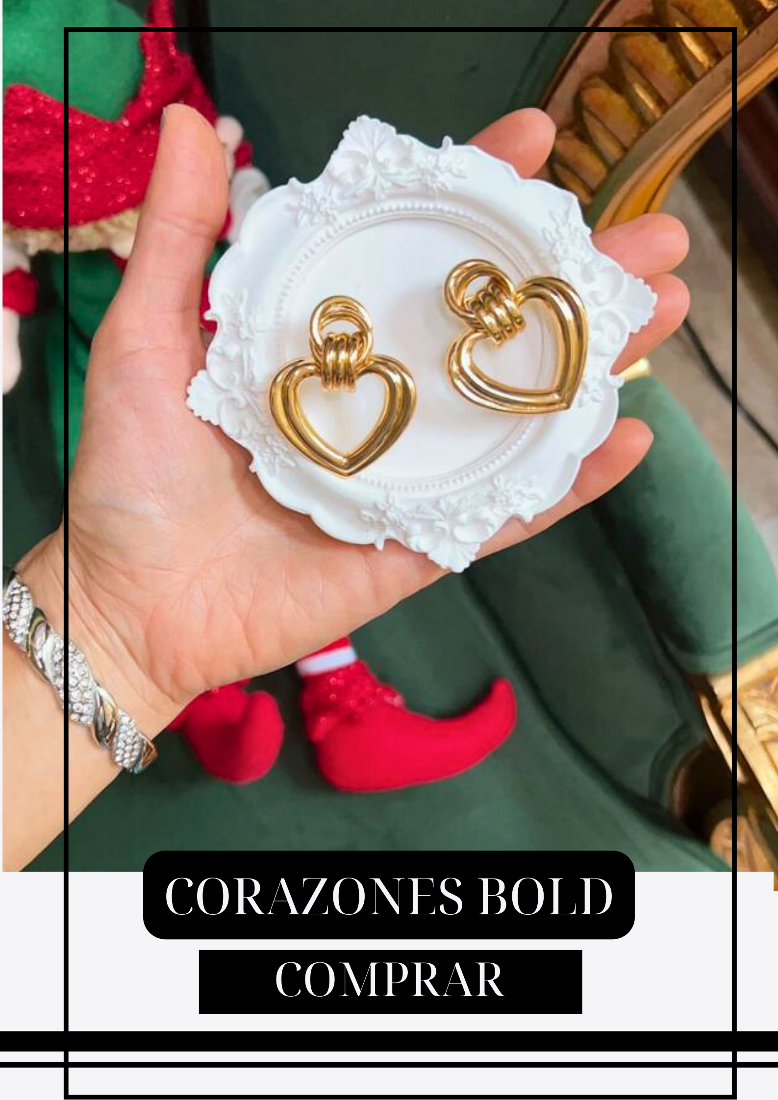 Aretes Corazones Bold