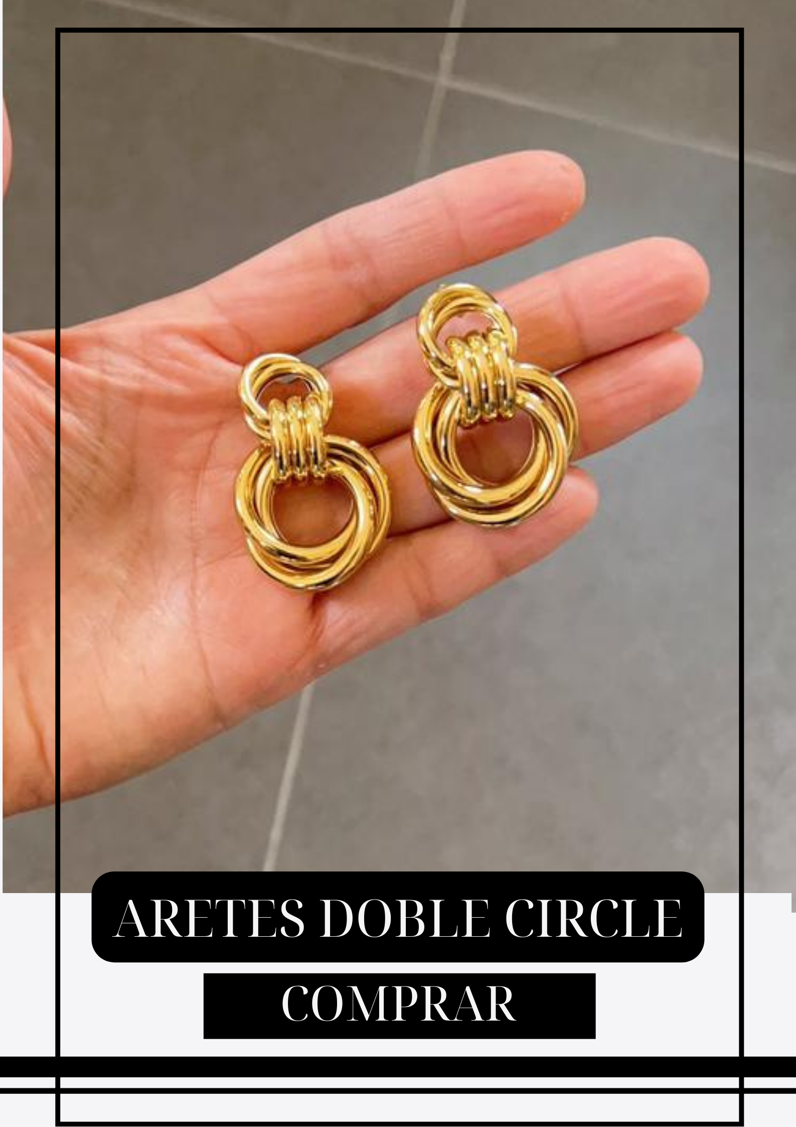 Aretes Doble Circle Gold
