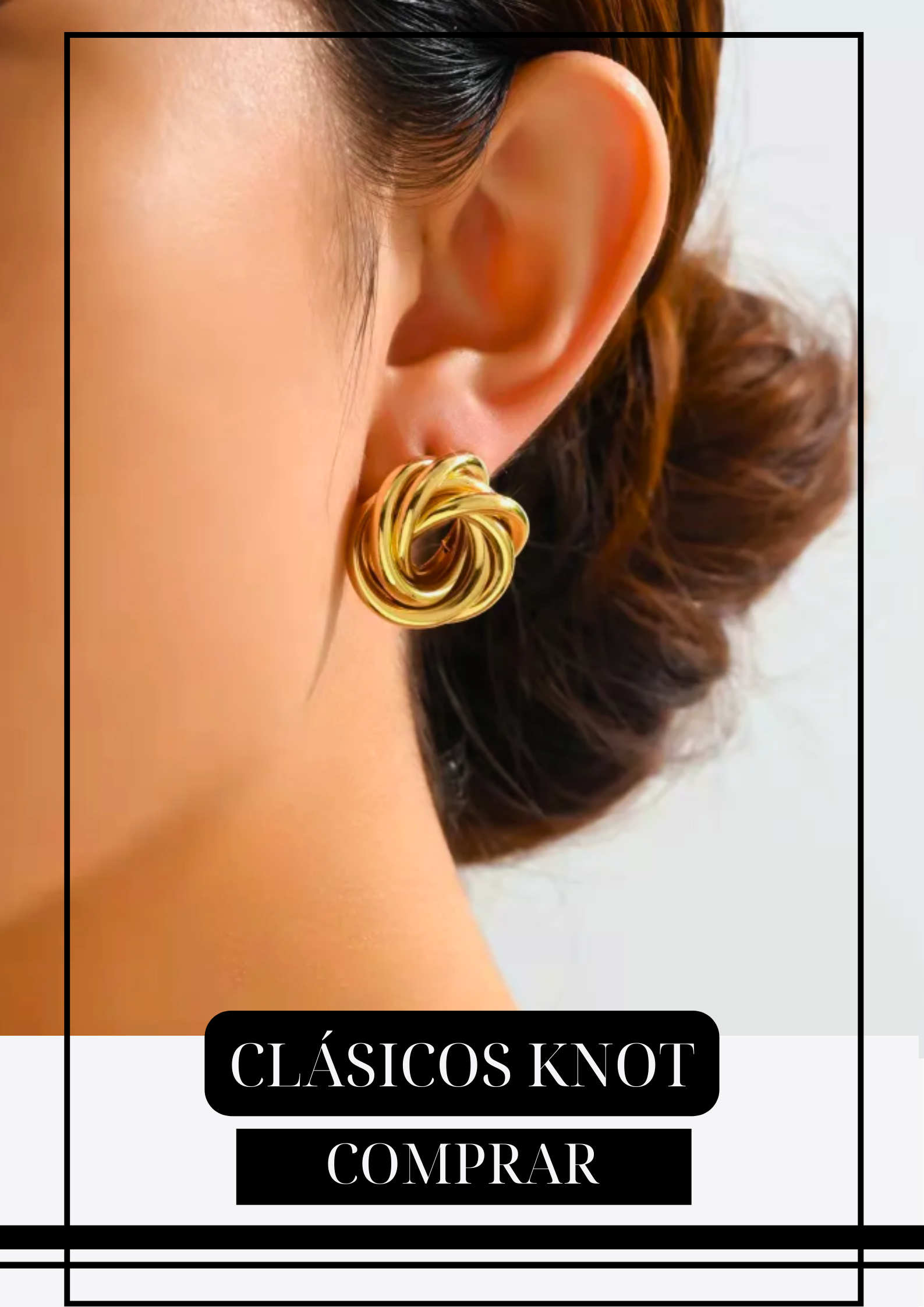 Aretes Clásicos Knot Gold