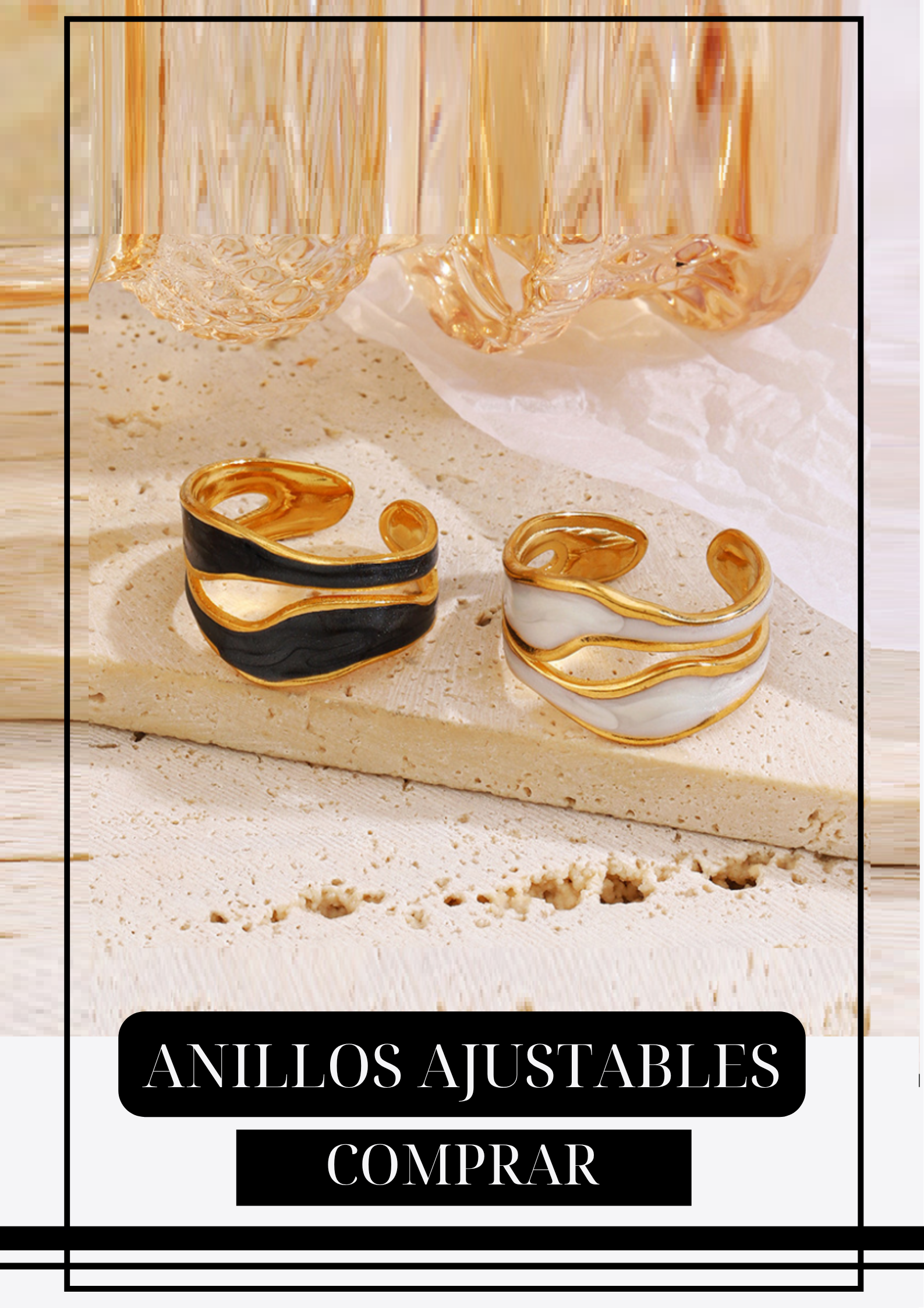 Anillo Ajustable Doble Black