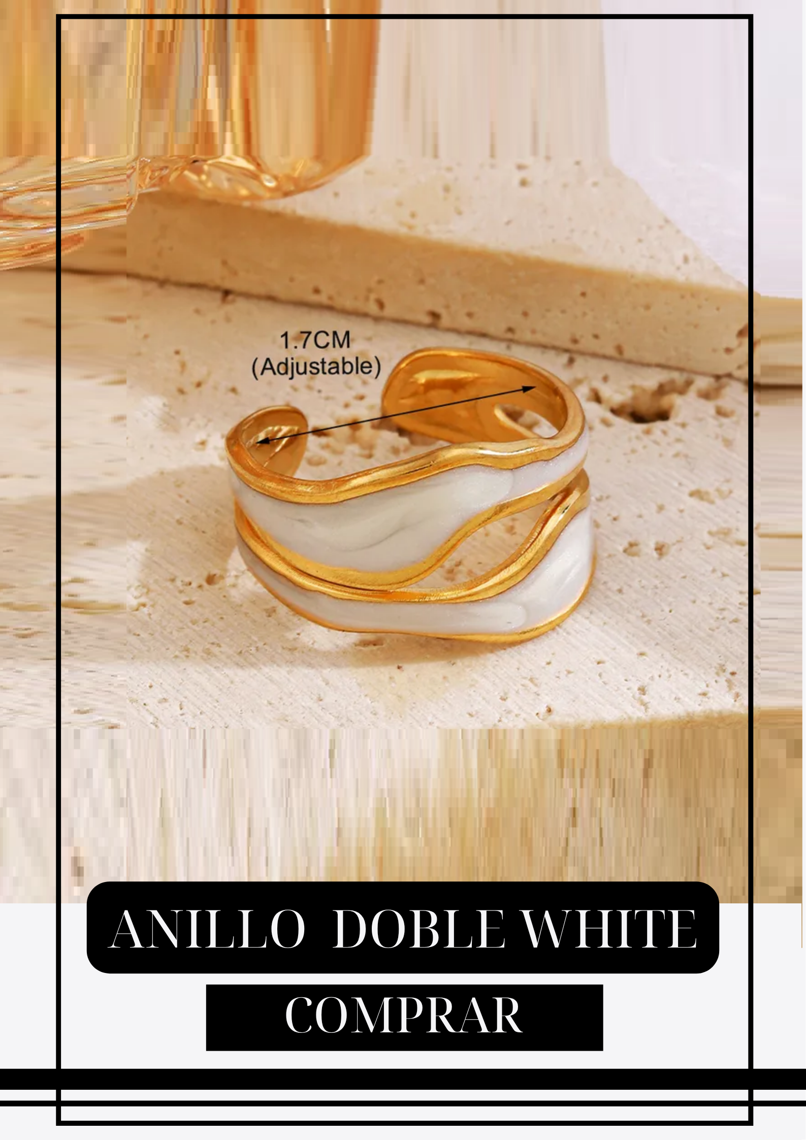 Anillo Ajustable Doble White