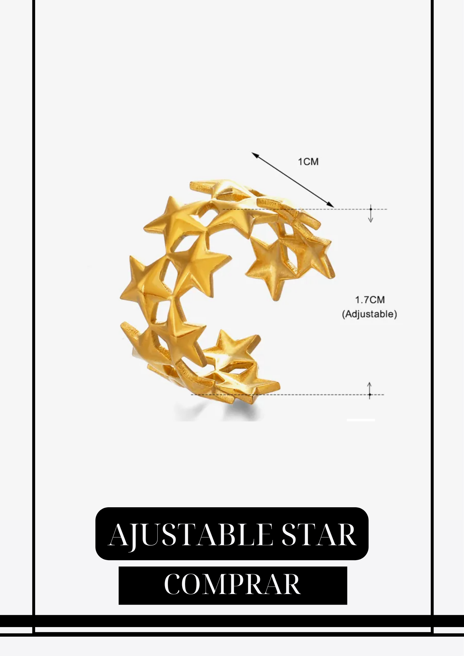 Anillo Ajustable Star Gold