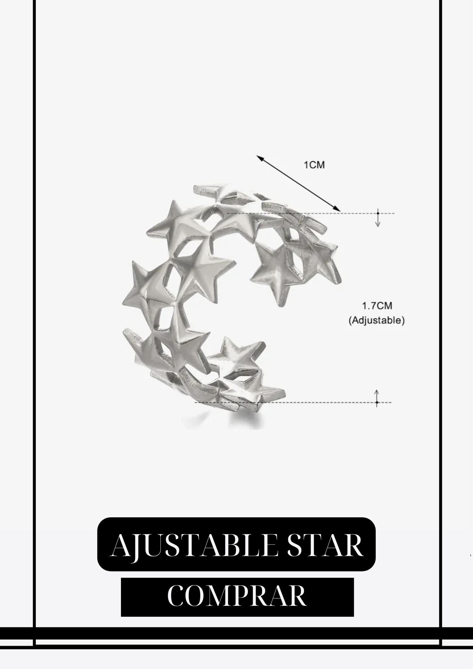 Anillo Ajustable Star Silver