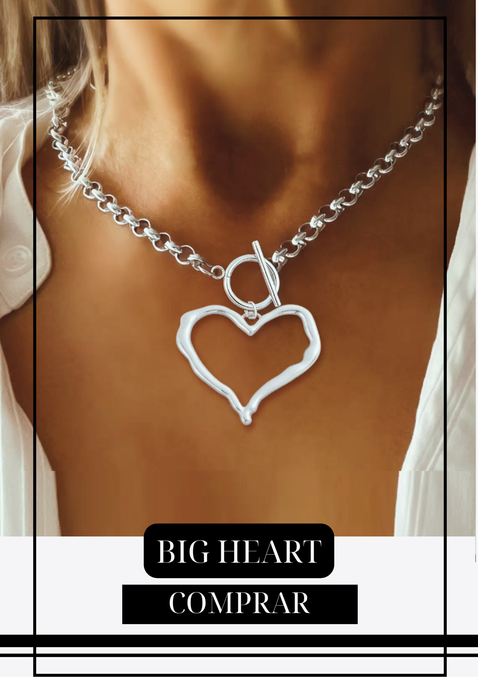 Collar BIG HEART Plateado