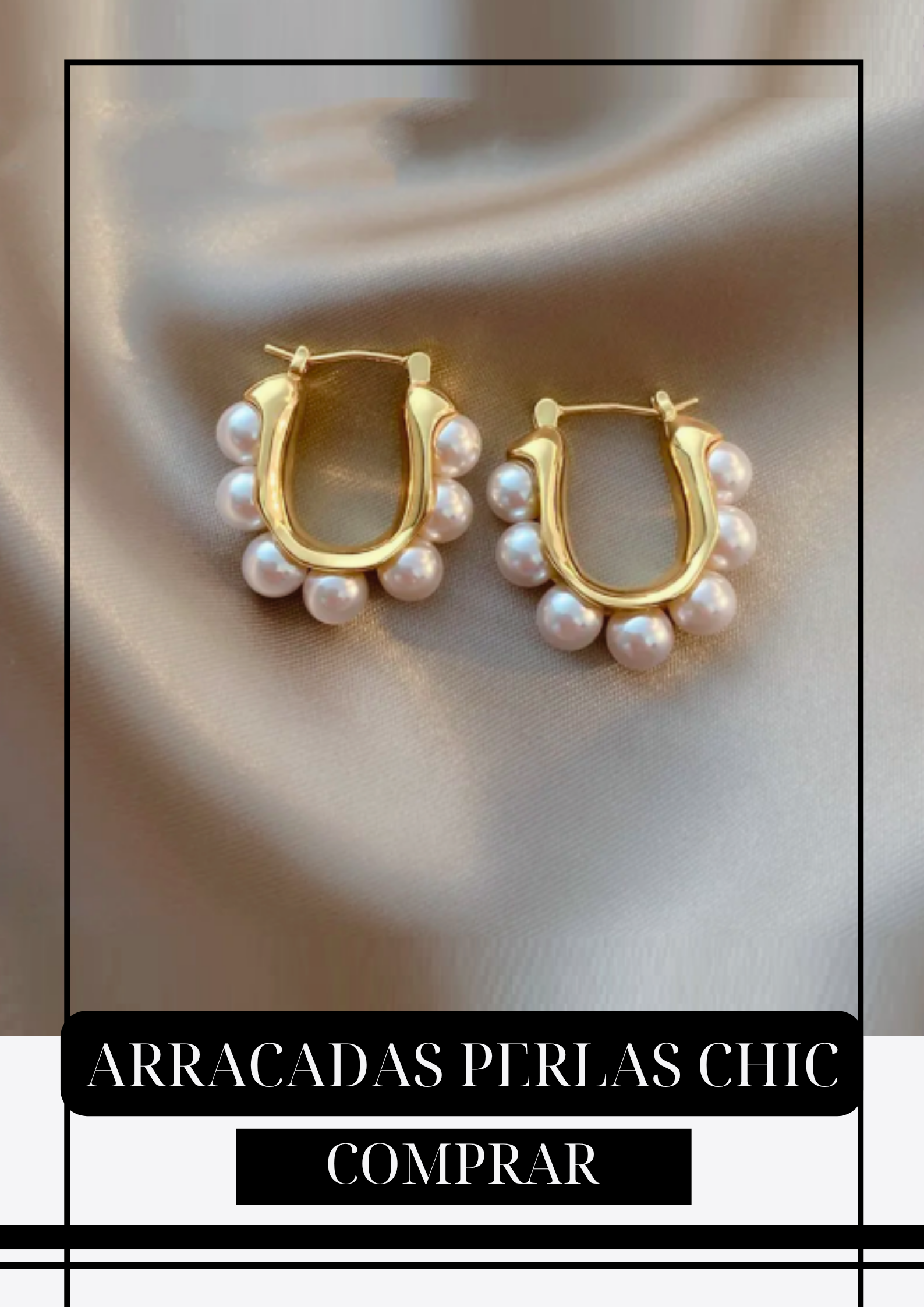 Arracadas Perlas Doradas chic