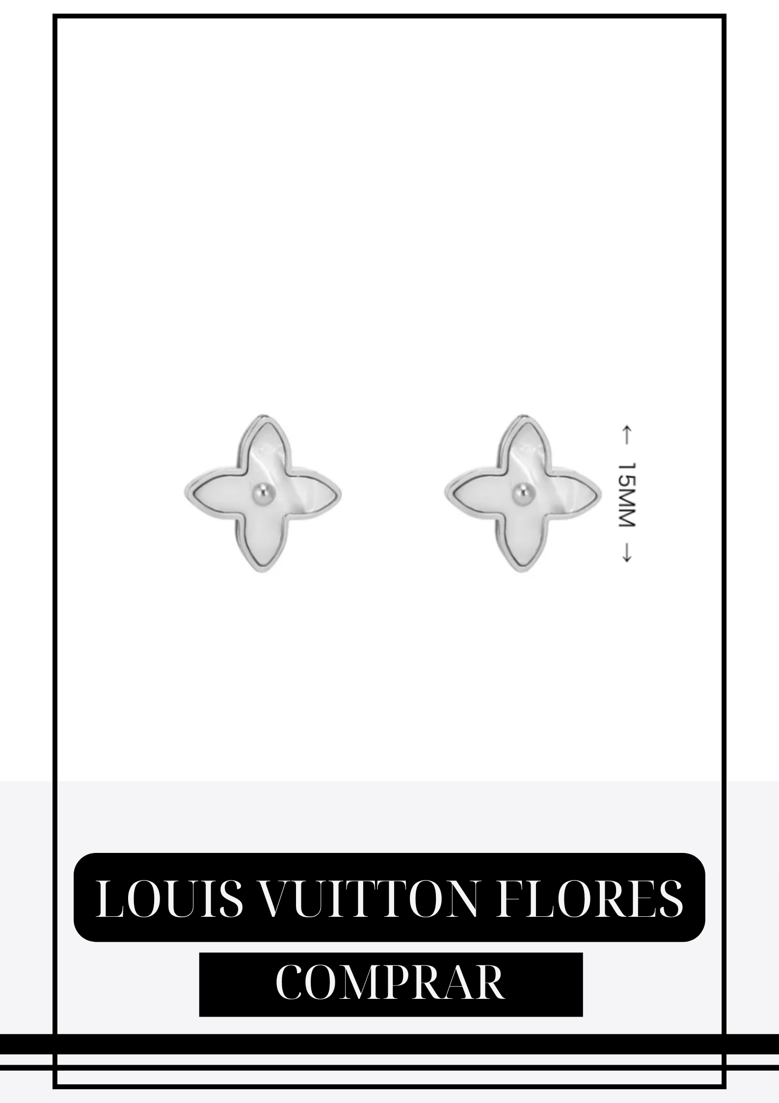 Aretes LV Flores Plata