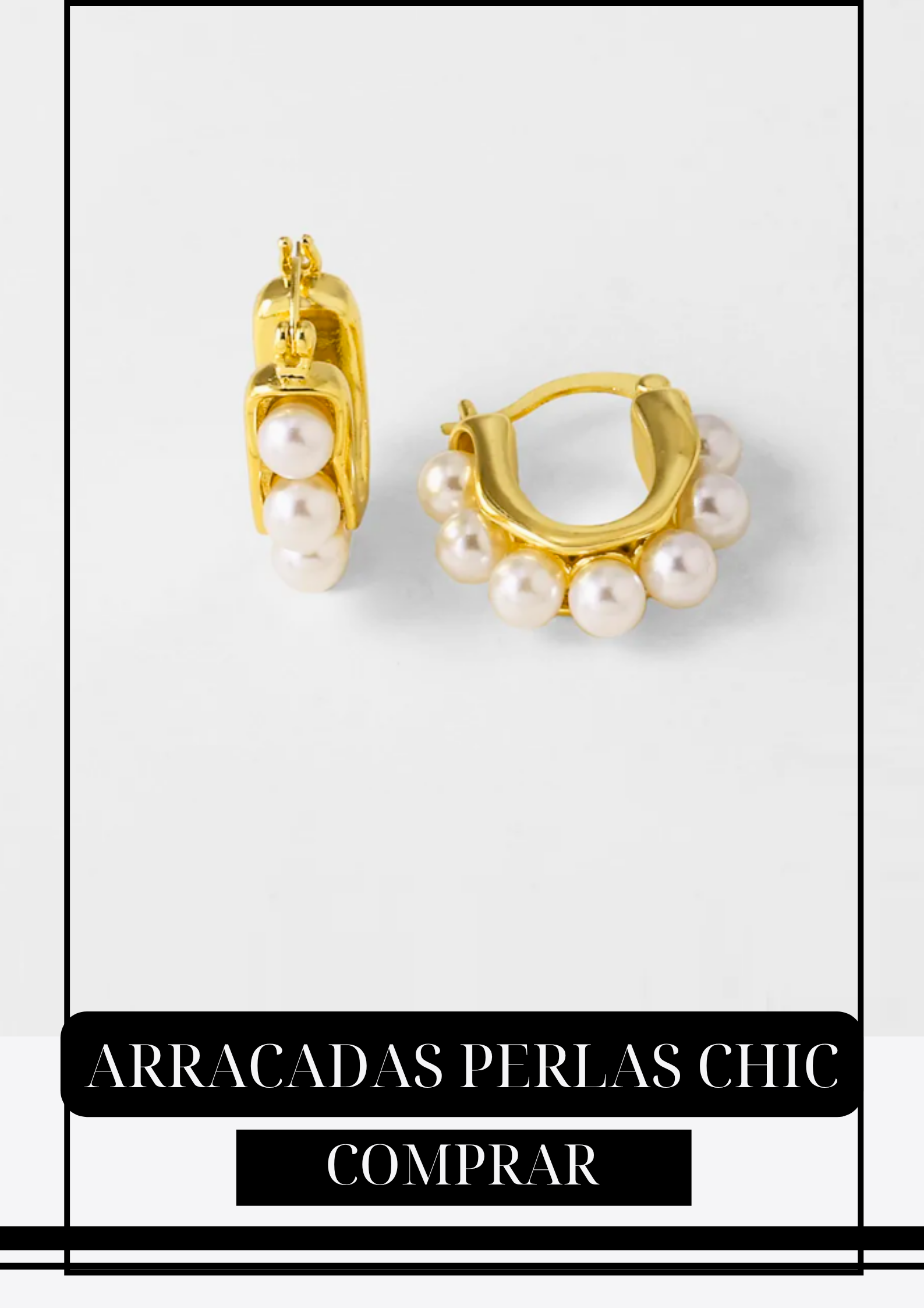 Arracadas Perlas Doradas chic