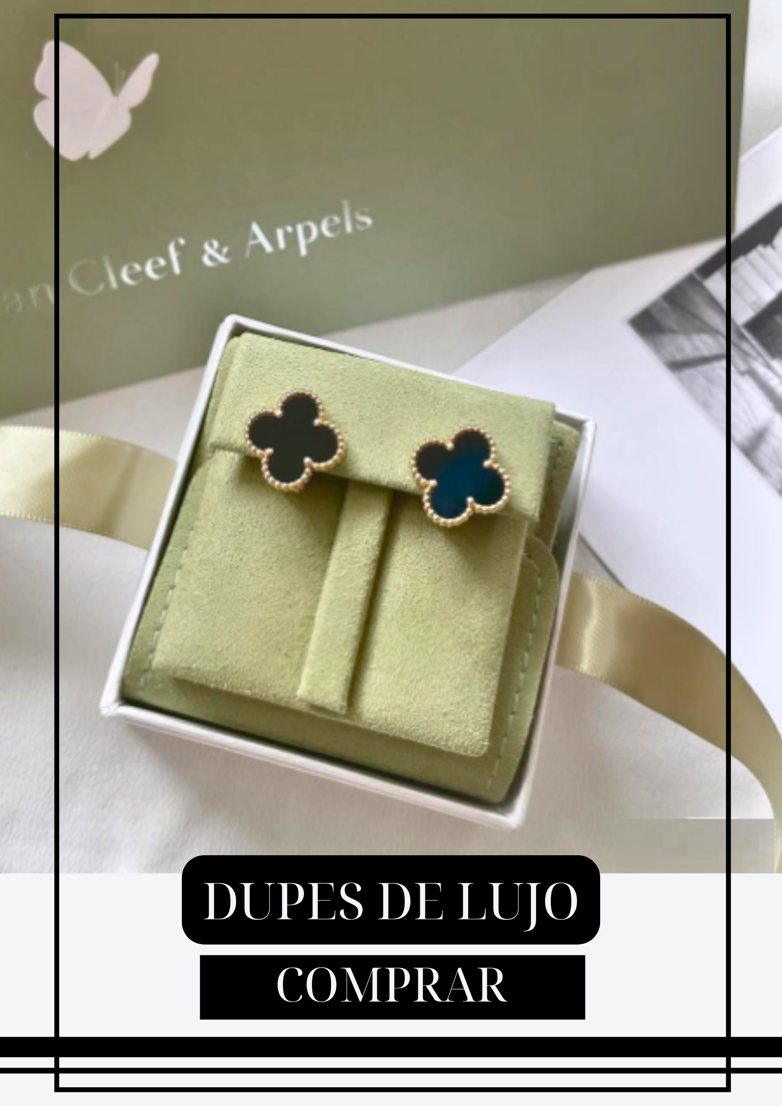 Aretes Tréboles Negros