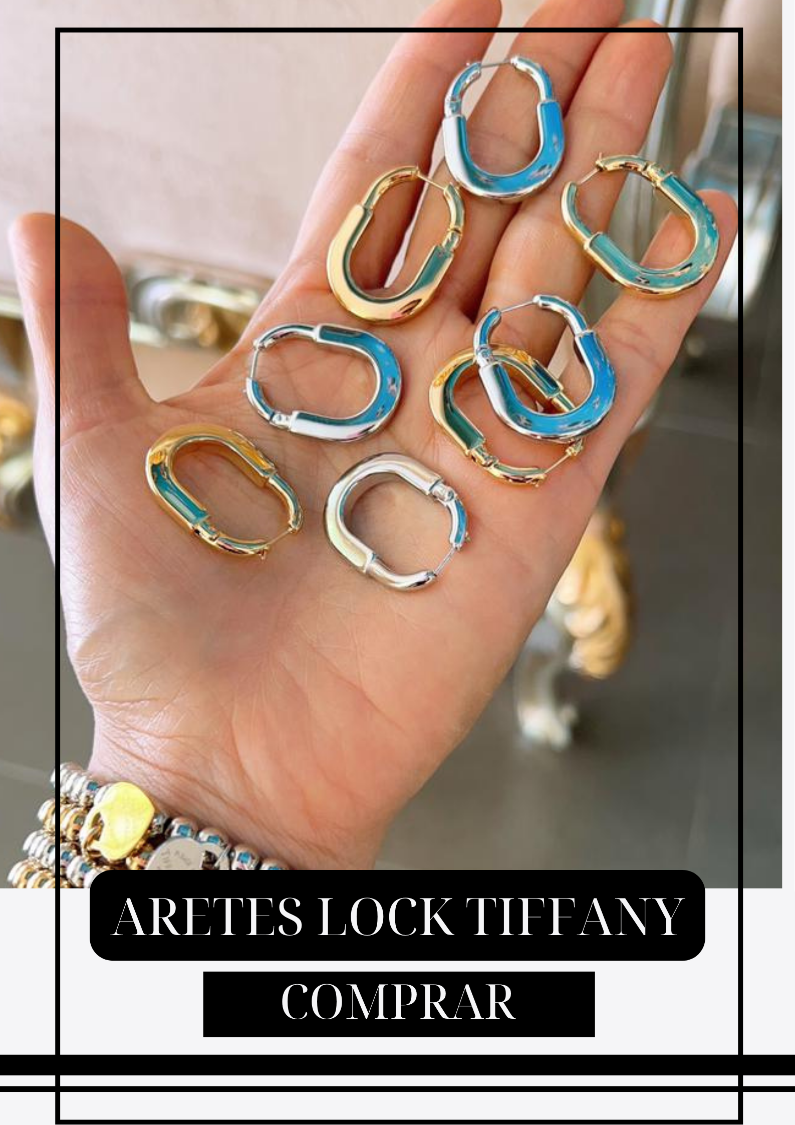 Aretes Lock Dorados