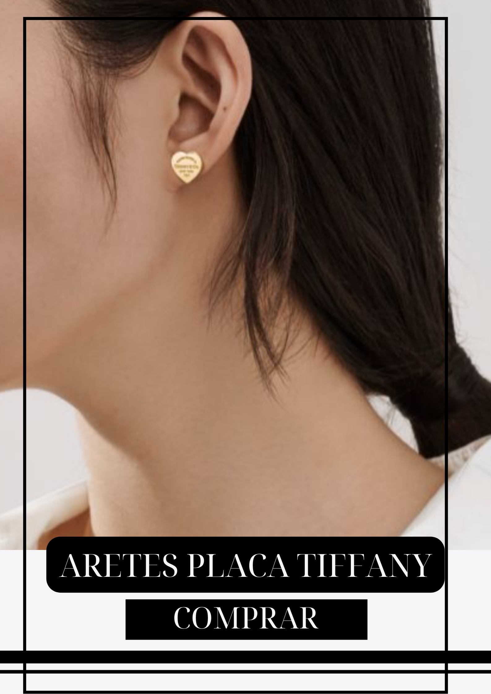 Aretes Placa Tiff Dorados