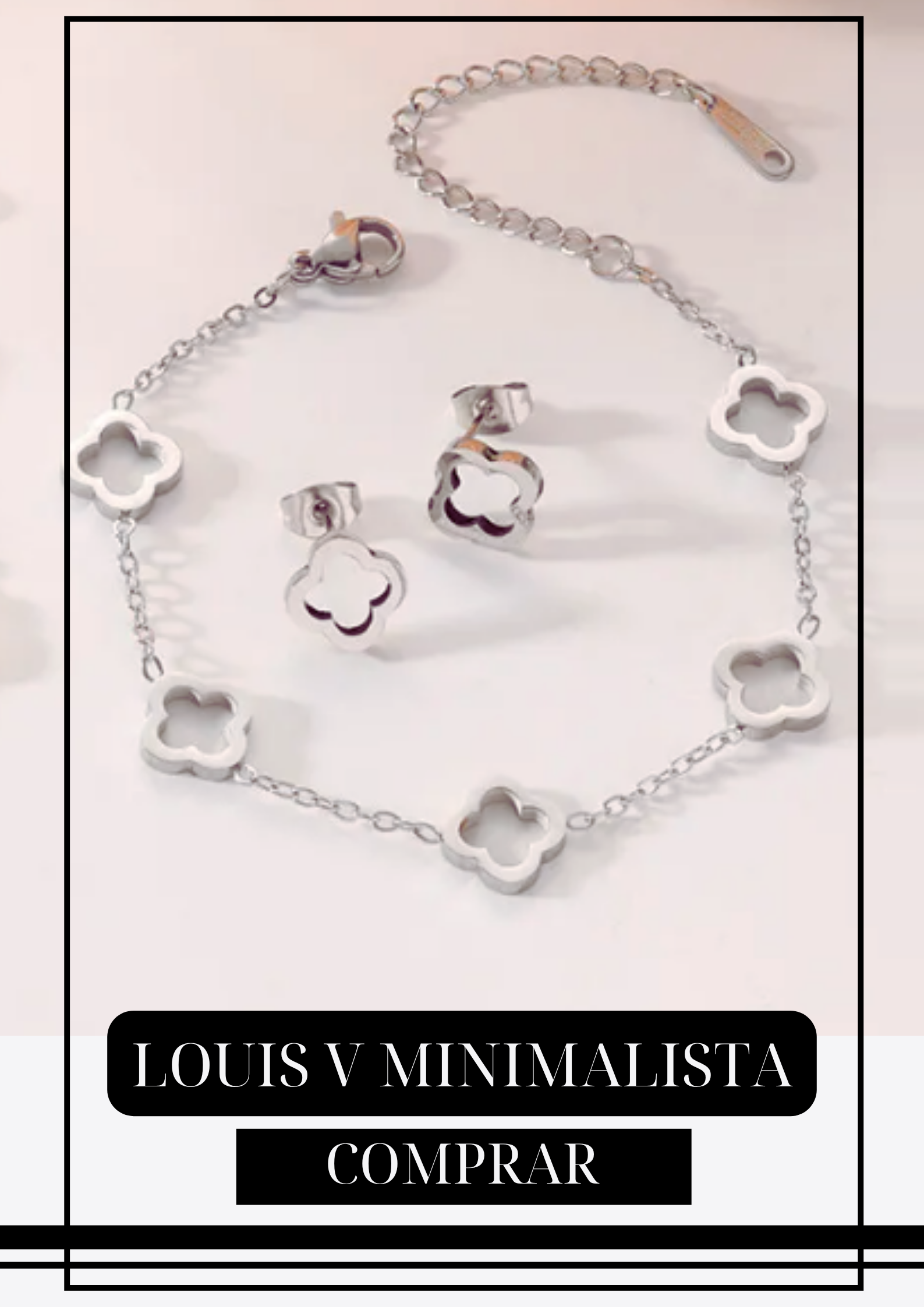 Set Pulsera y Aretes LV Silver