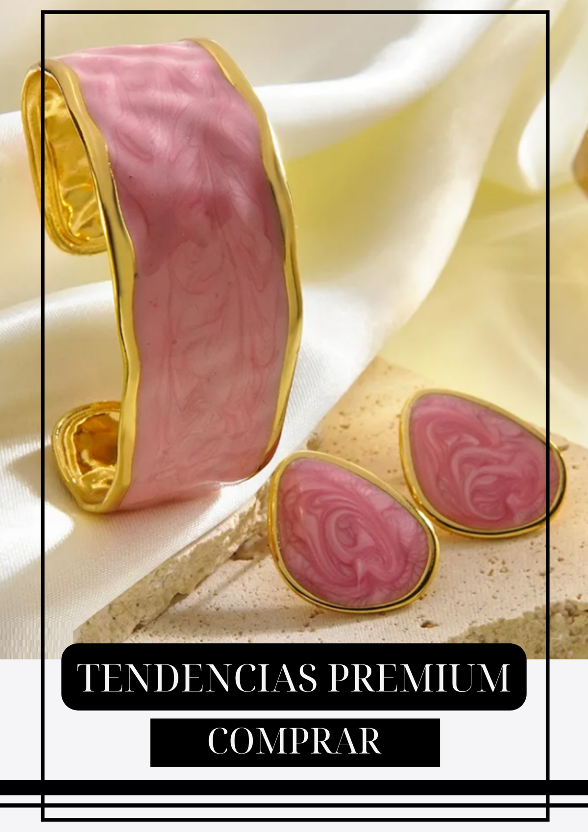 SET PINKY LUX Brazalete y Aretes
