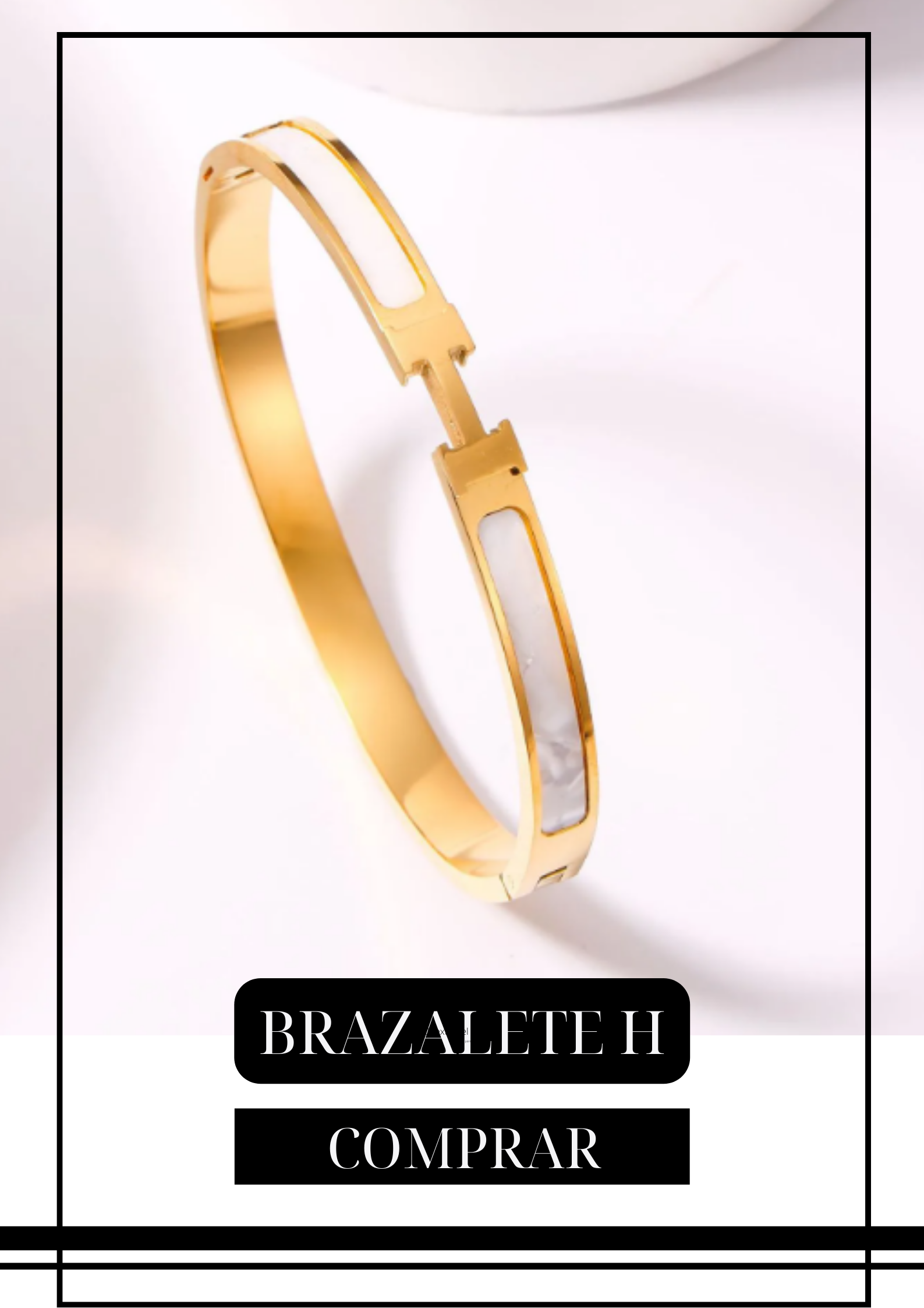 Brazalete H Minimalista Dorado