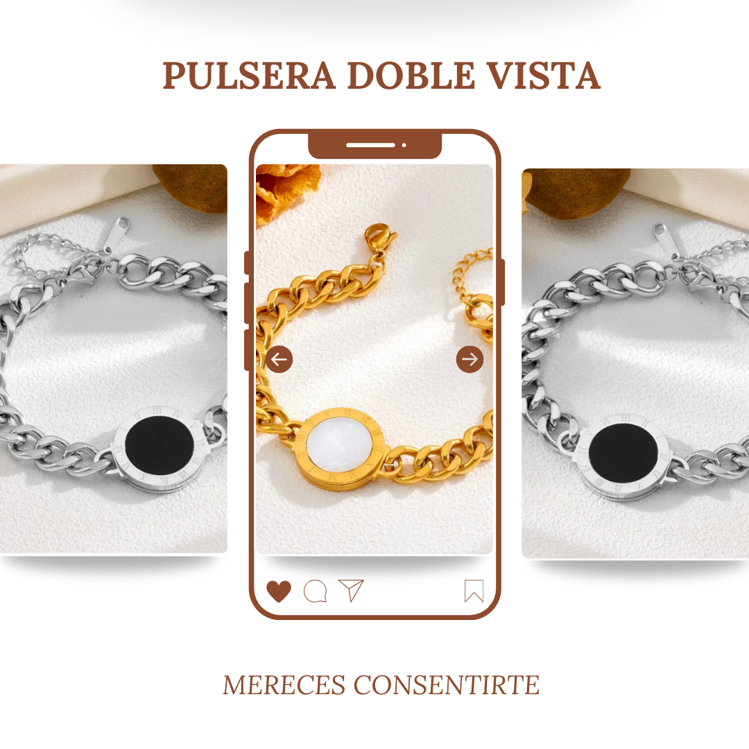 Pulsera BV Doble vista Dorada
