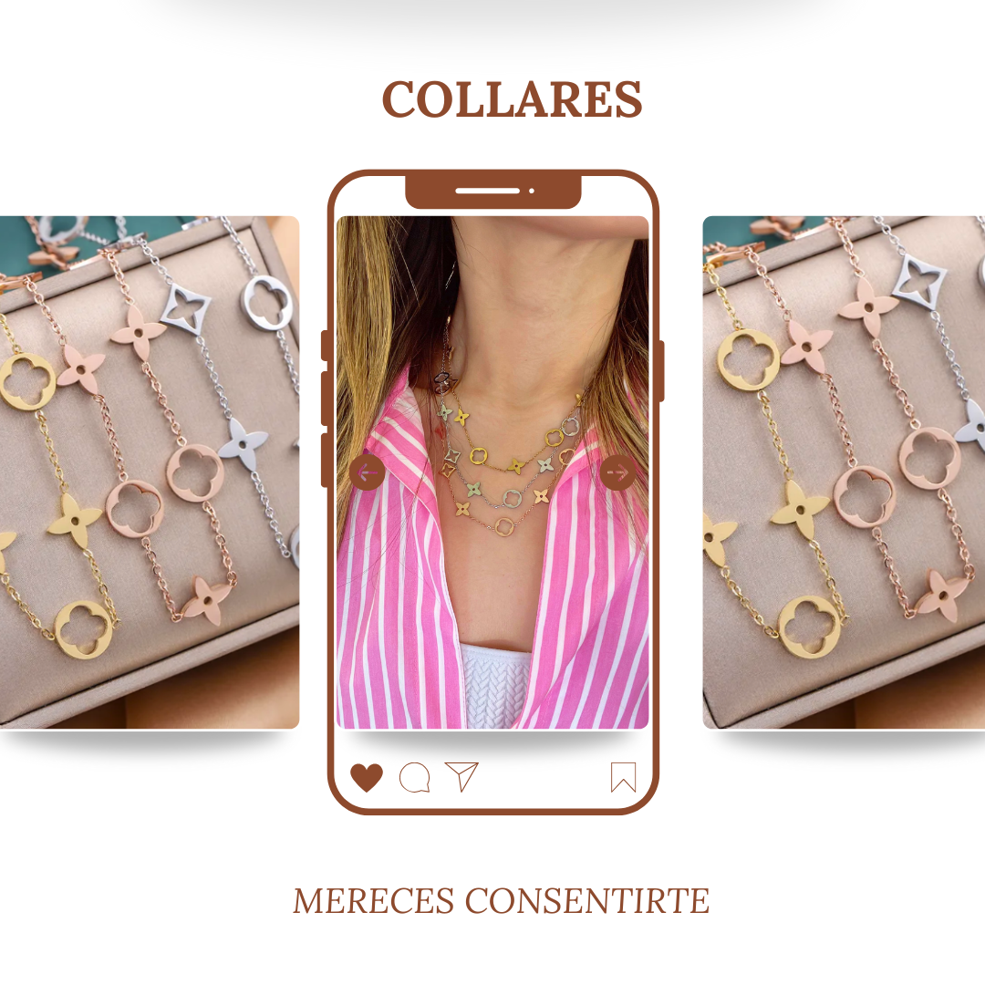 Collar Minimalista LV Oro Rosa