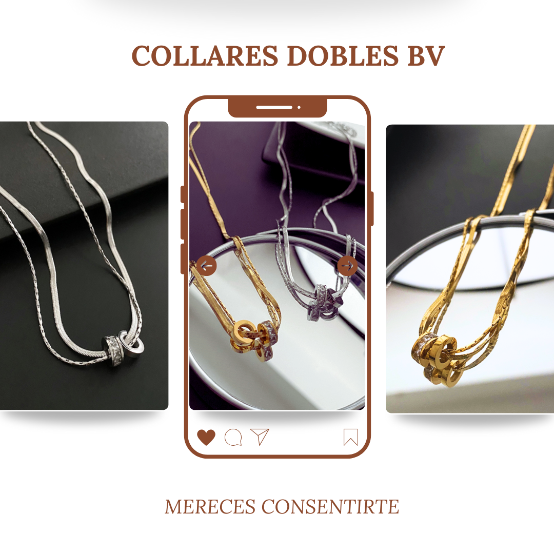 Collar Doble BV Dorado