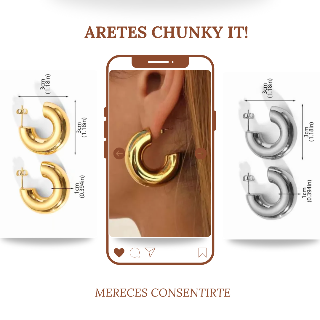 Aretes Chunky it Dorados