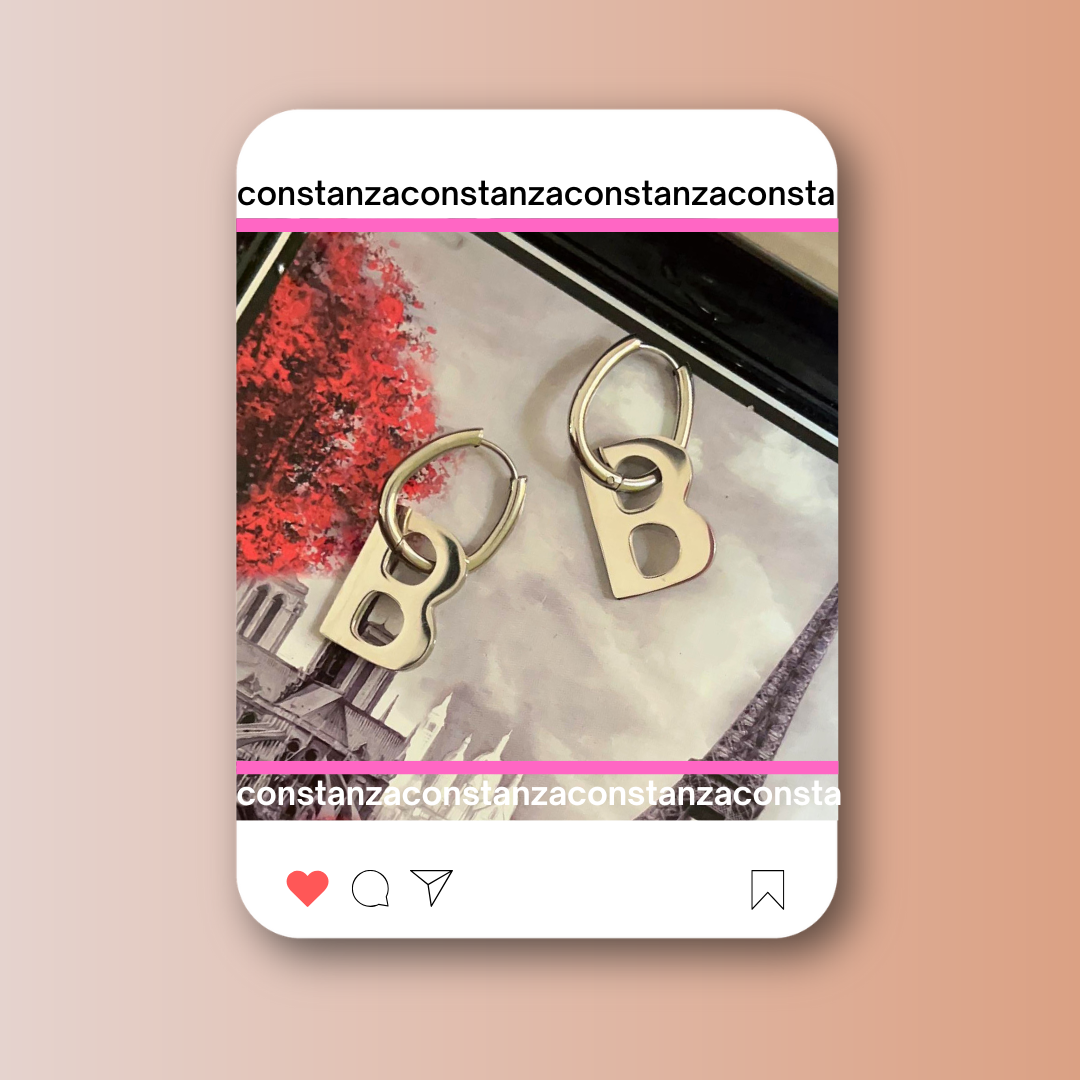 Aretes Trendy B Plateados