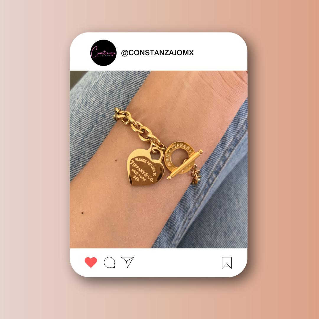 Pulsera Clásica Heart Dorada