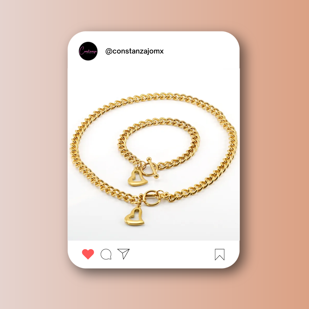 SET: Collar y Pulsera Gold Love