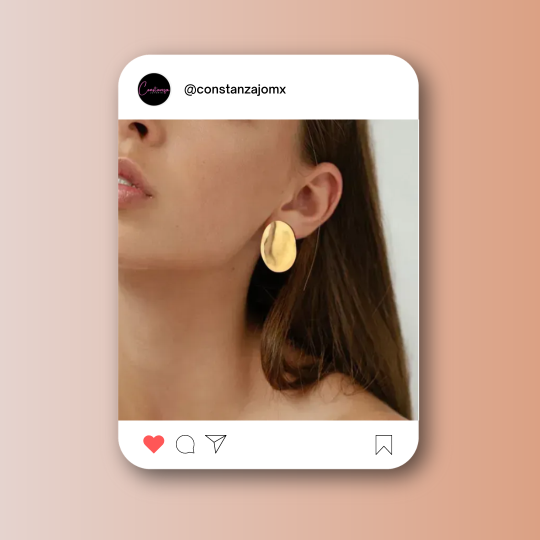 Aretes Maxi Planos Dorados