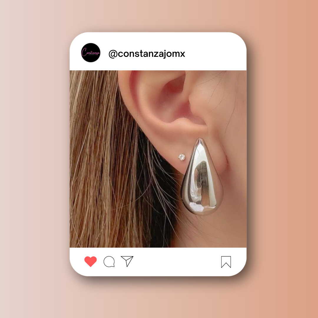Aretes Gotas Plateadas