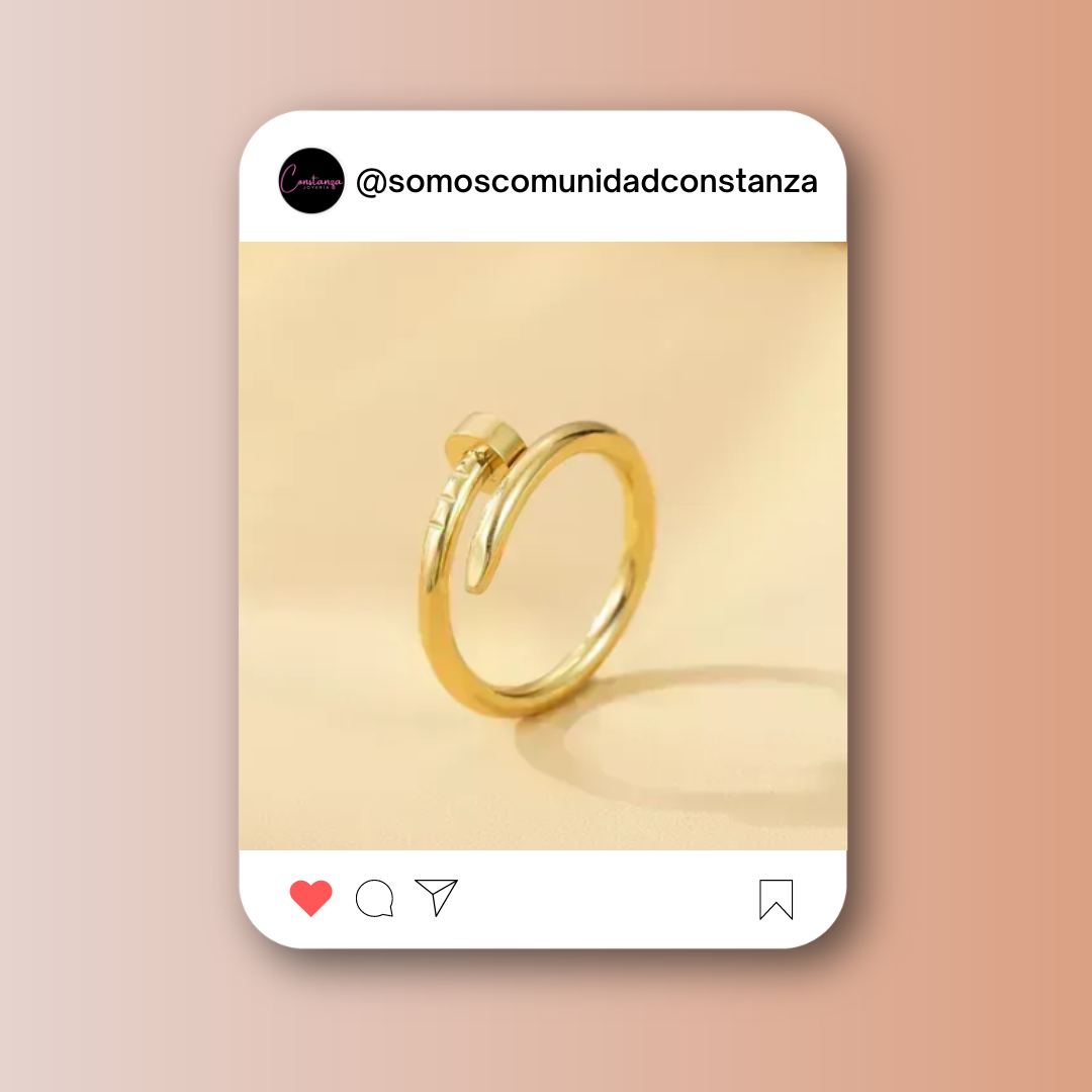 Anillo Clavo Dorado Talla 8
