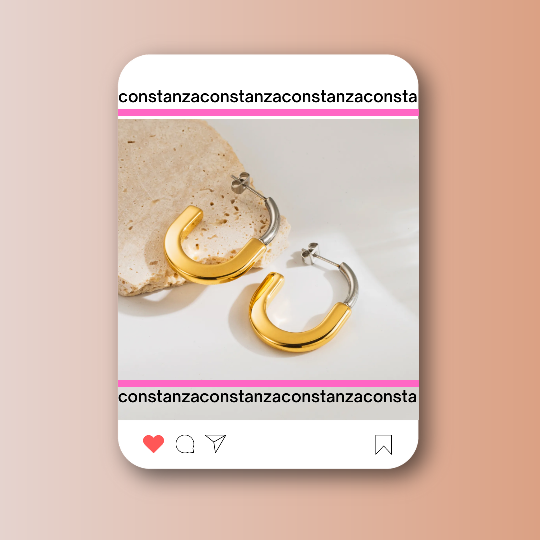 Aretes Lock Bicolor