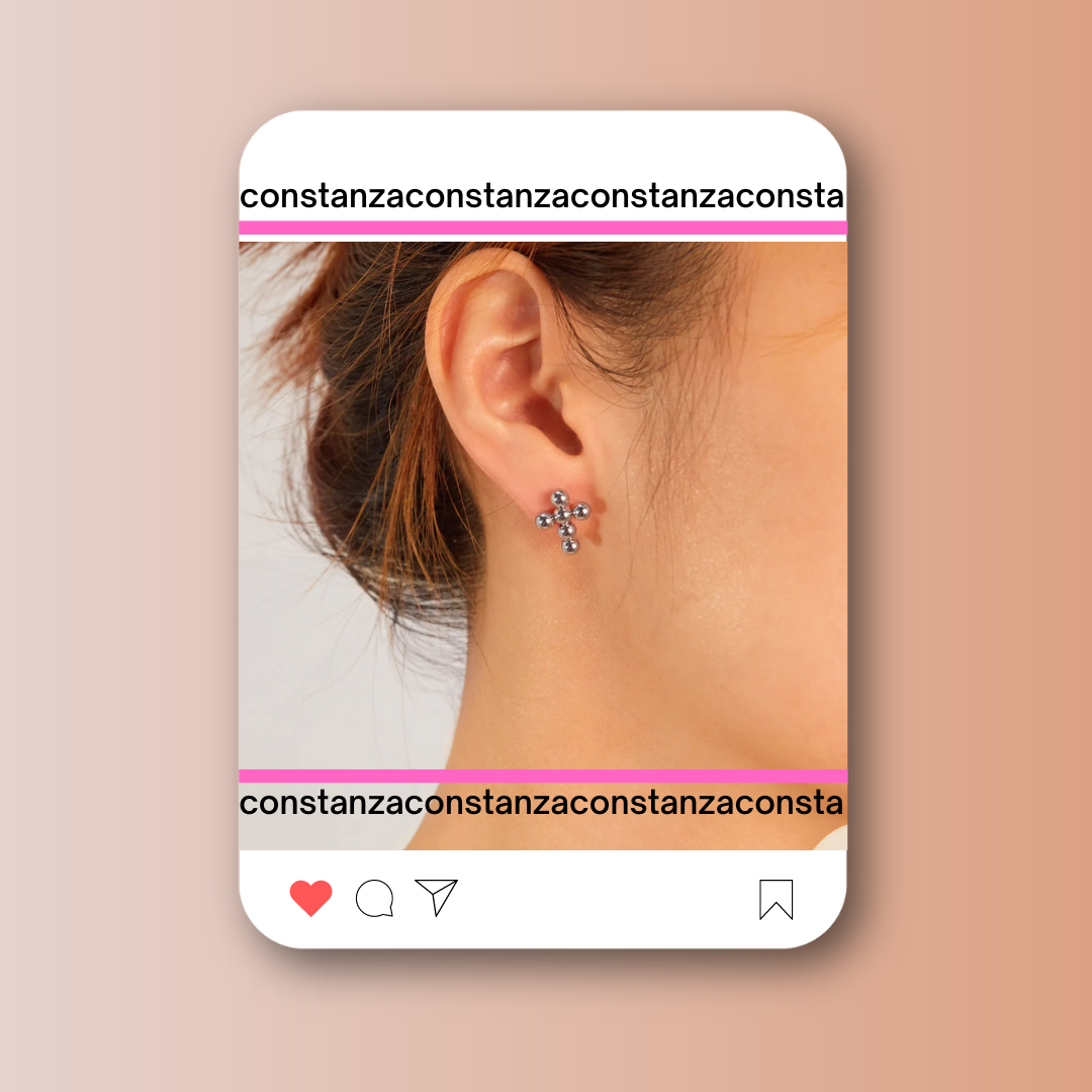 Aretes Crucecitas Plateadas
