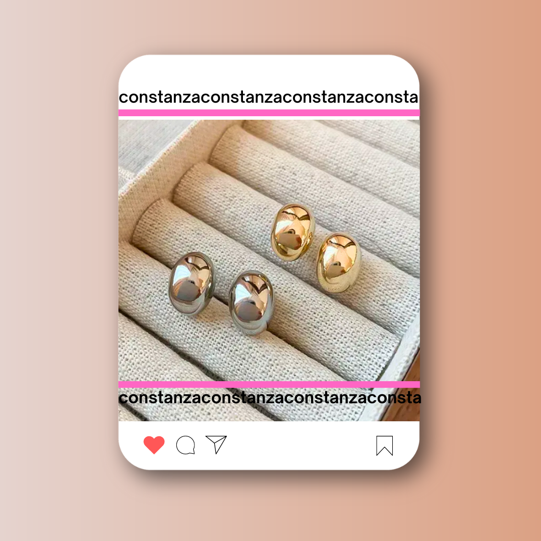 Aretes Mini Chunky Plateados