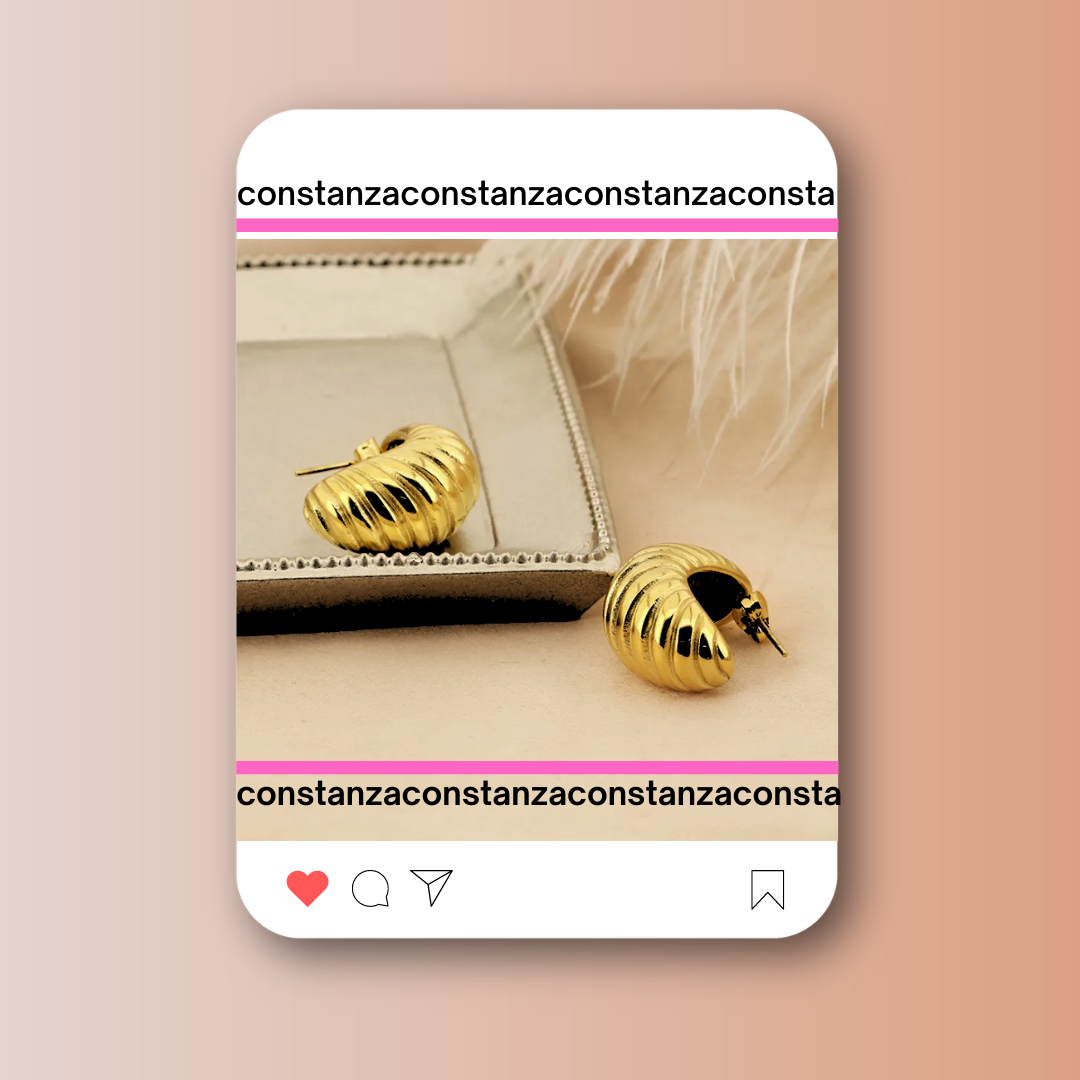 Aretes Croissant Chunky Dorados