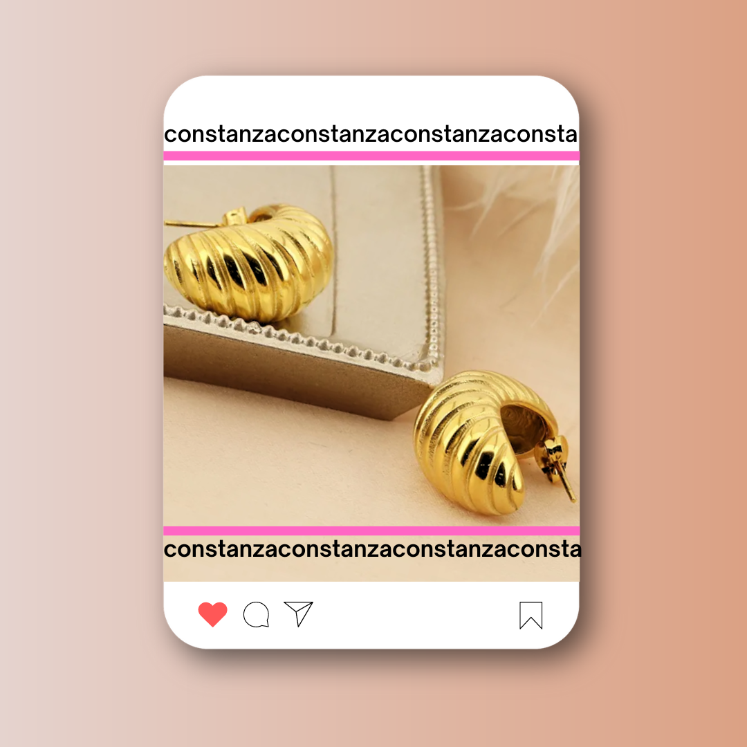 Aretes Croissant Chunky Dorados