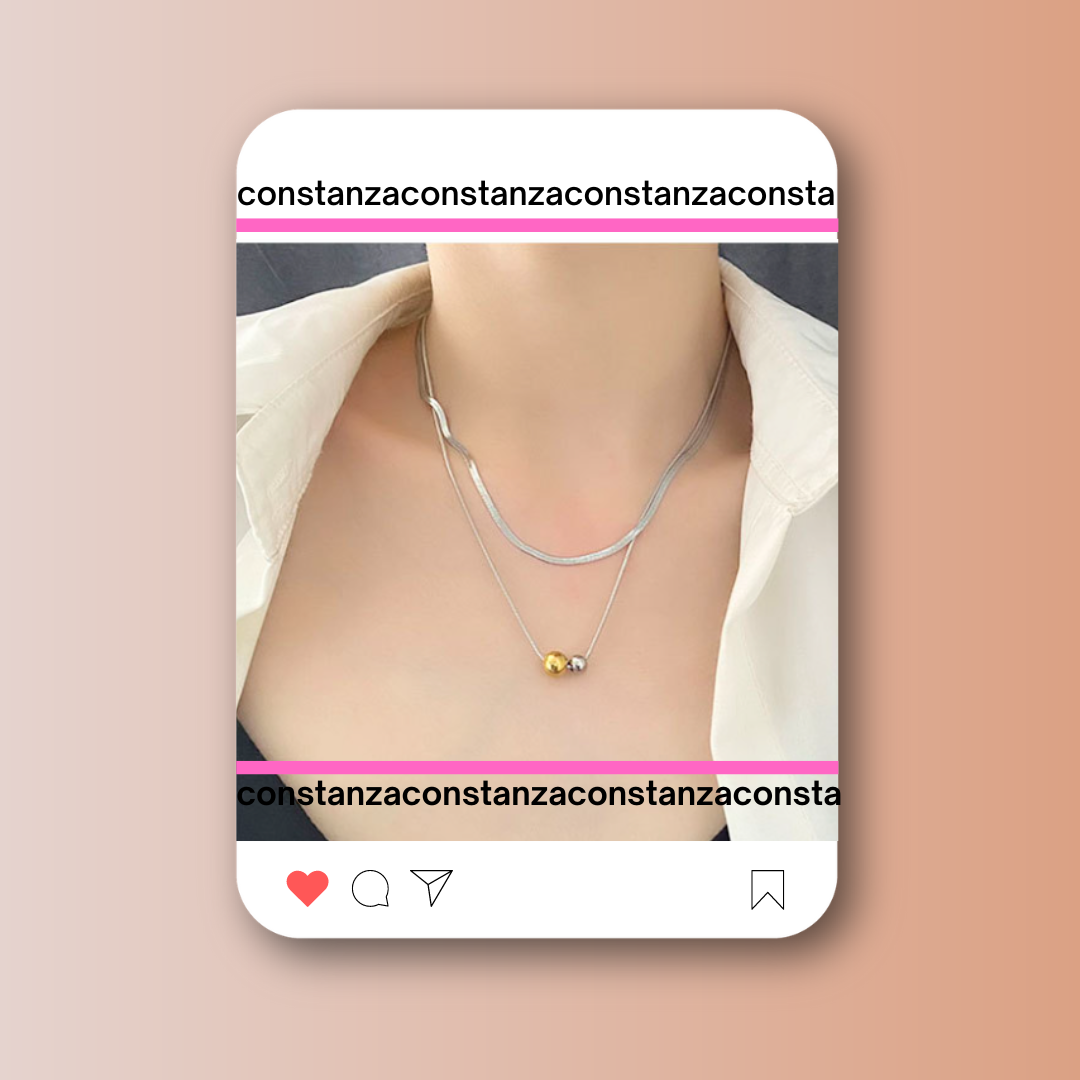 Collar Doble Sweet Plata