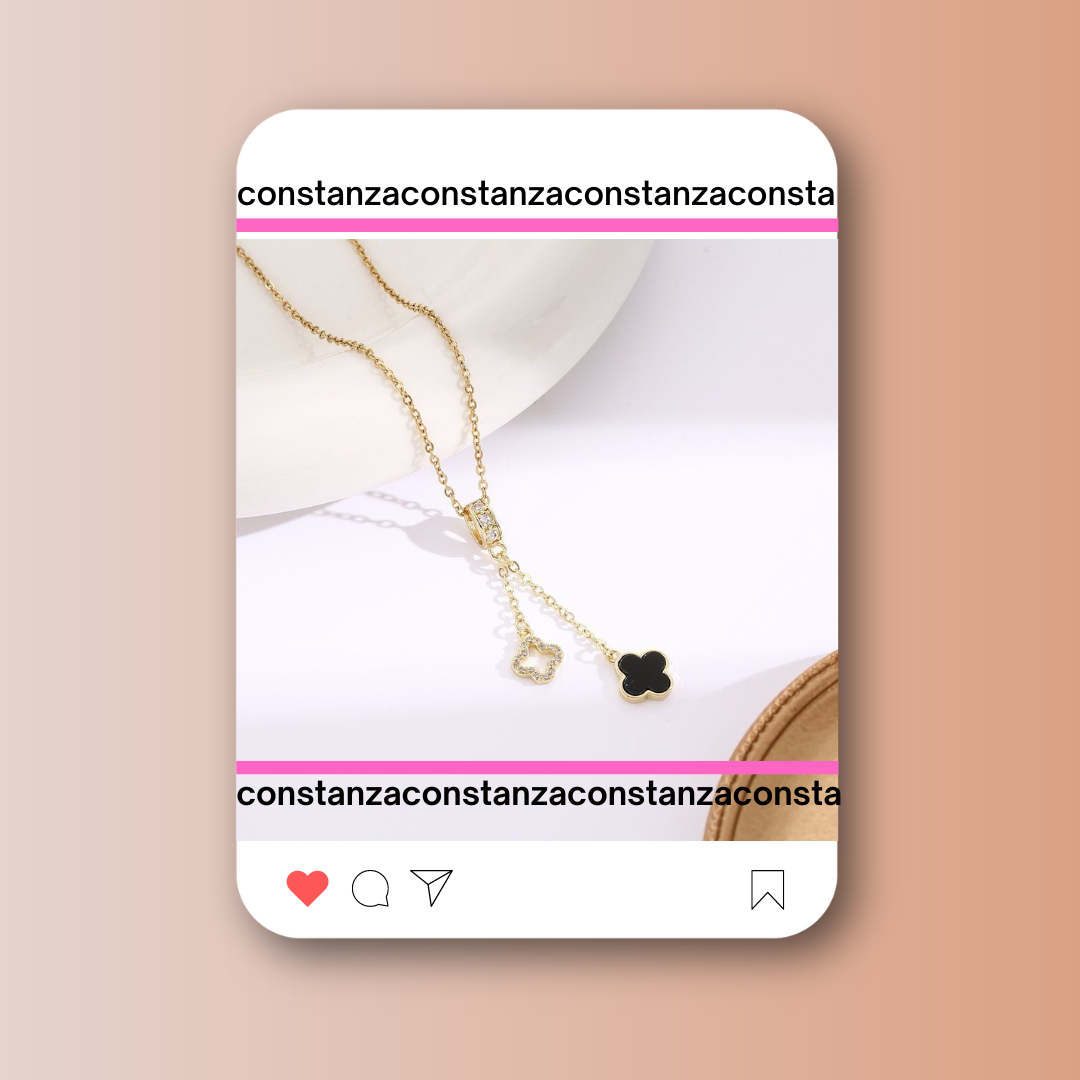 Collar Tréboles Black bling
